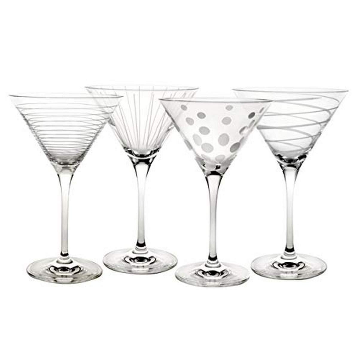 Premium Mikasa Cheers Martini Glasses Set of 4 - Elegant Crystal Champagne Flutes for Toasting - Perfect for Weddings, Parties & Special Celebrations