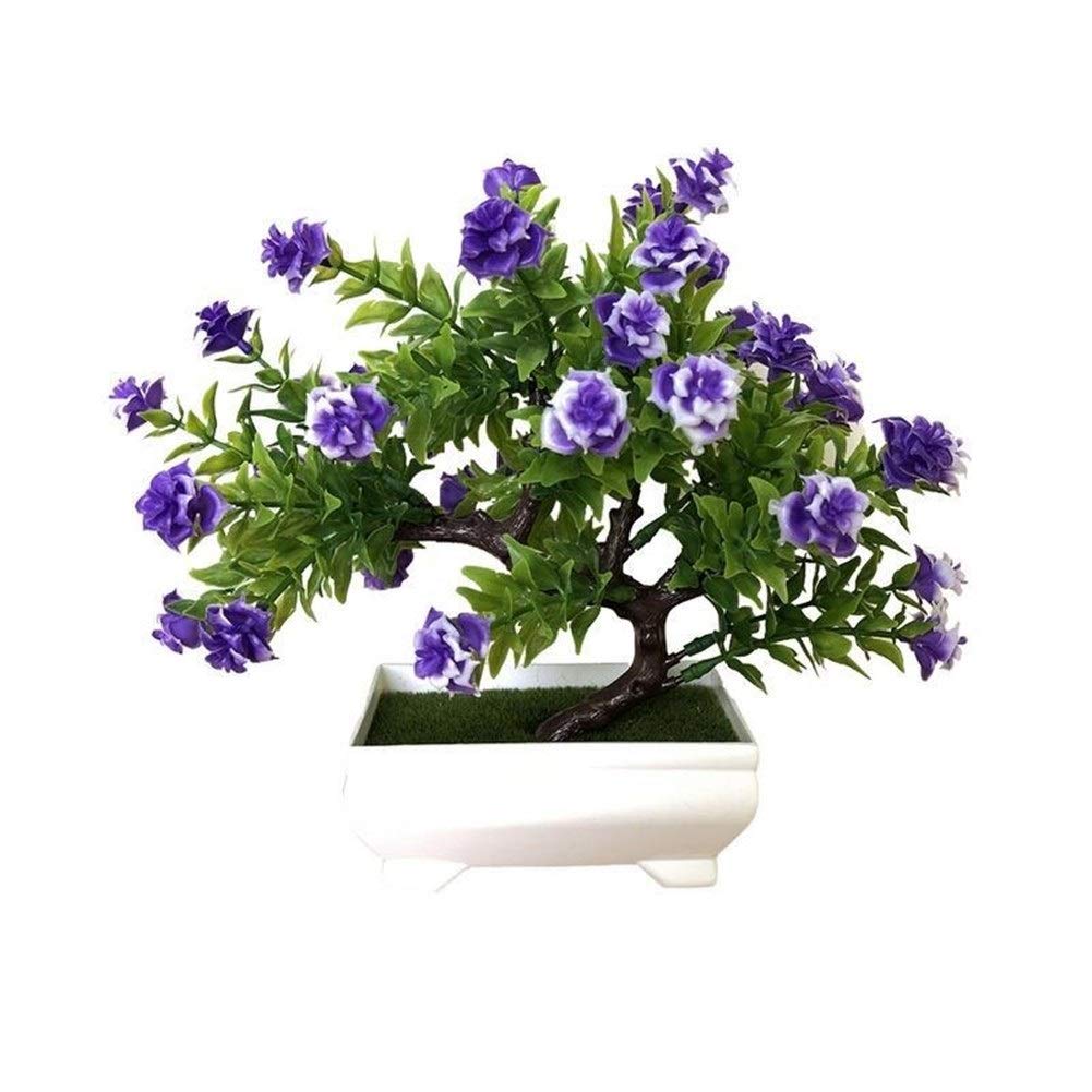 Artificial Succulents Fake Rose Plant - Multi-Branch Potted Desk Decor for Home & Office - Realistic Simulation Bonsai Craft Green Plants (Color D) - Perfect for Indoor Decor, Wedding Centerpieces & Gift Ideas