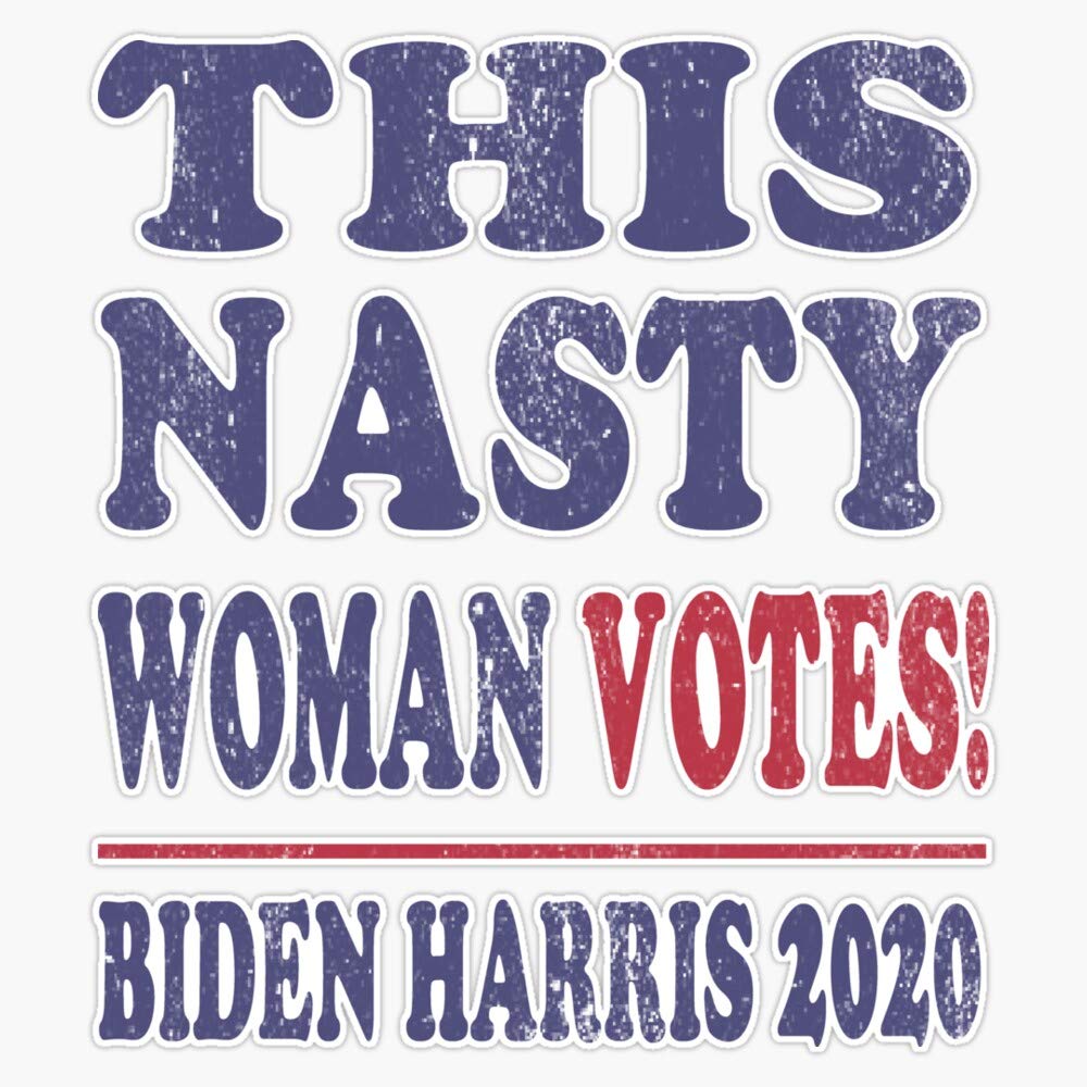 Biden Harris 2020 Election Sticker - 'This Nasty Woman Votes' Vinyl Bumper Decal - 5 Inch Waterproof Political Campaign Sticker for Cars, Laptops & Windows - Perfect for Political Supporters & Activists