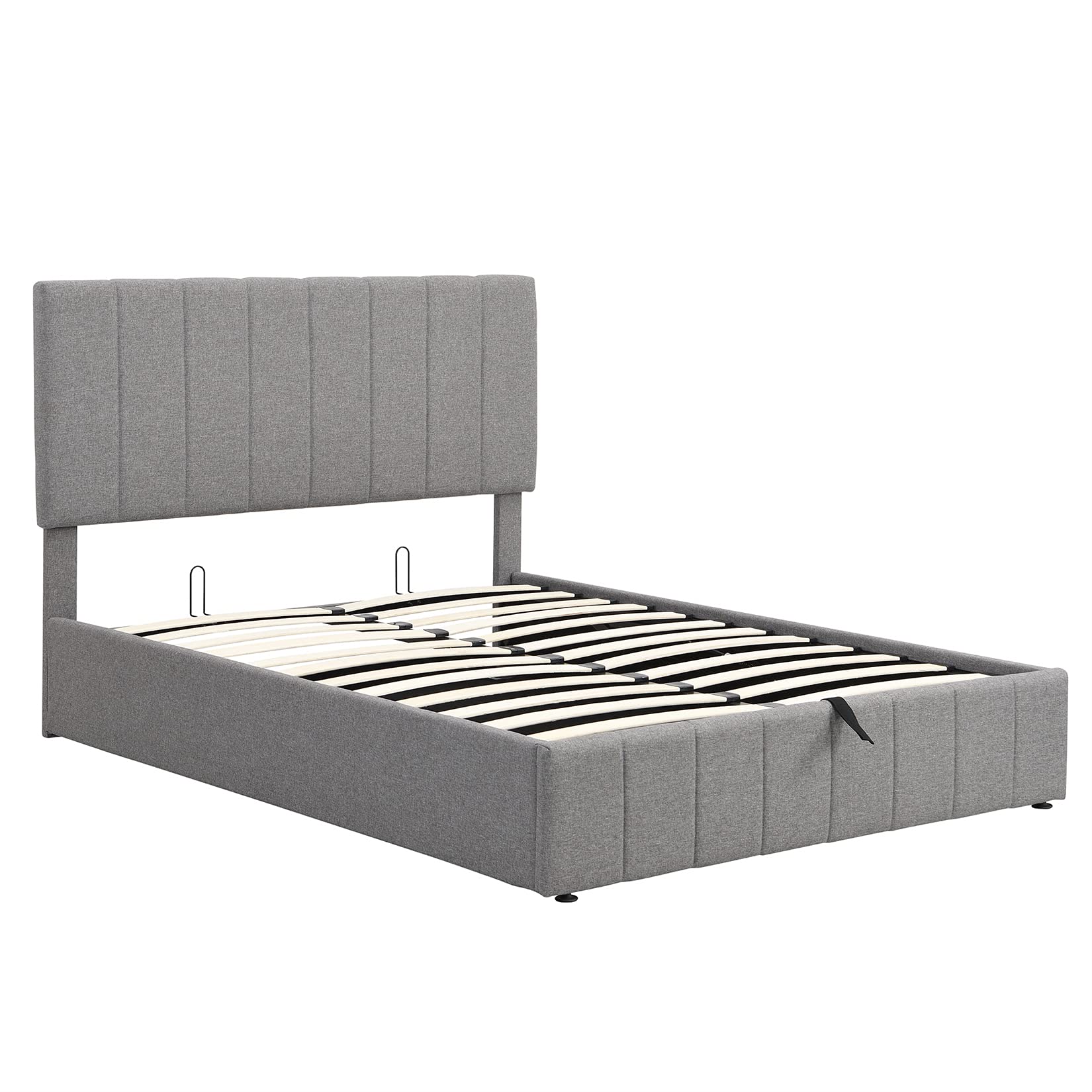 Full Storage Bed Frame with Upholstered Headboard - Space Saving for Small Bedrooms