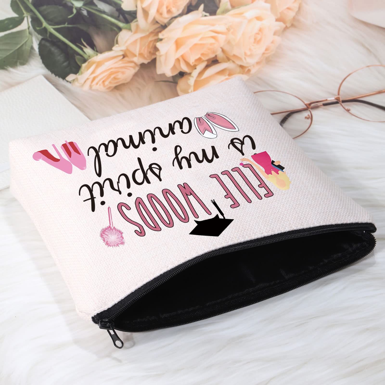 POFULL Law Student Makeup Bag - Elle Woods Inspired Cosmetic Pouch for Attorneys & Legal Professionals - Perfect Gift for Law Graduates, Lawyers & Legally Blonde Fans - Great for Court, Office & Travel