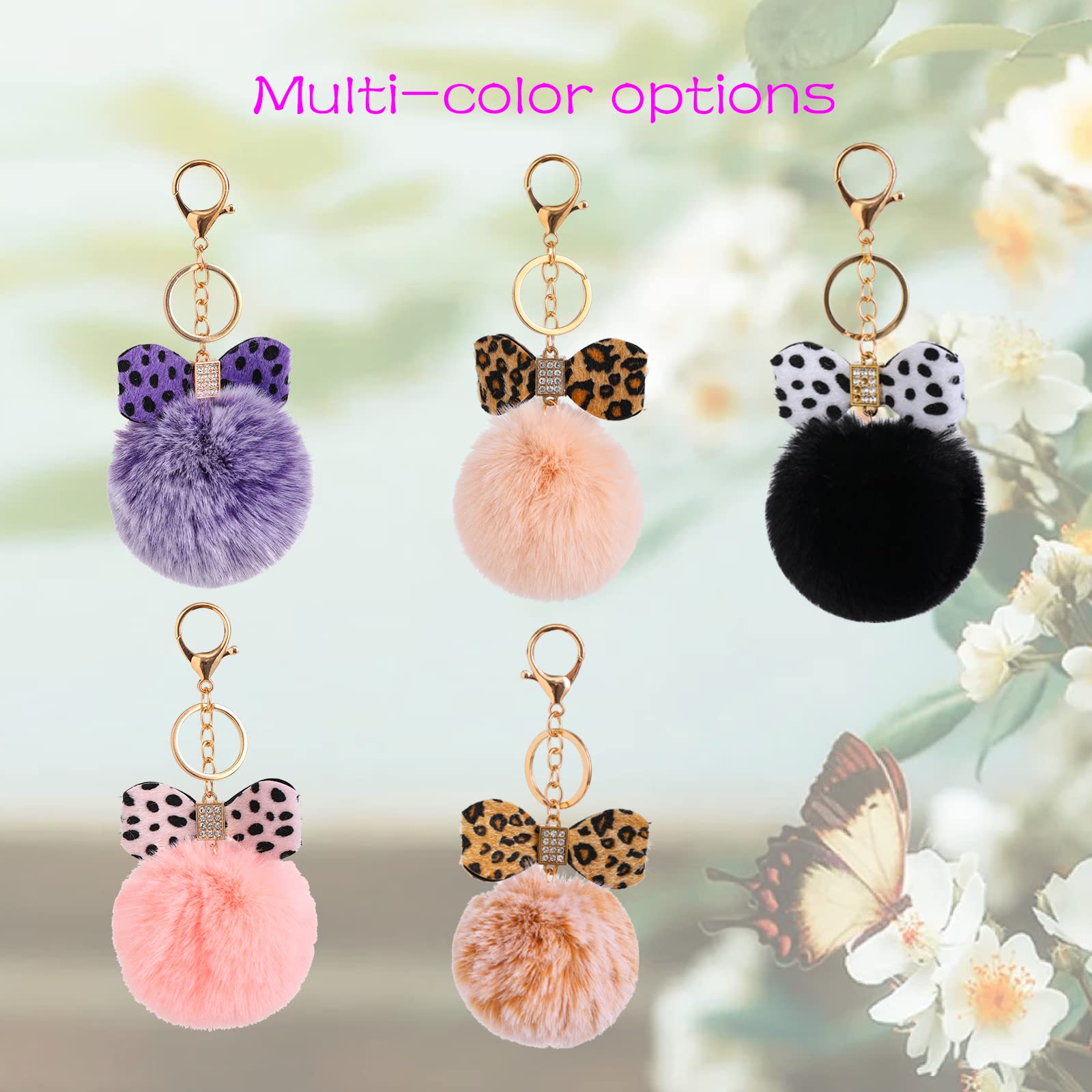 Fluffy Pom Pom Keychain - Soft Artificial Fur Ball Keyring for Car Keys, Bags & Backpacks | Cute Accessory for Women, Girls & Teens | Perfect Gift for Friends & Family