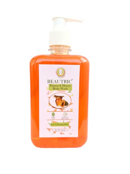 Natural Papaya & Honey Body Wash - 500ml for Hydrating & Nourishing Skin - Perfect for Dry & Sensitive Skin Care Routine
