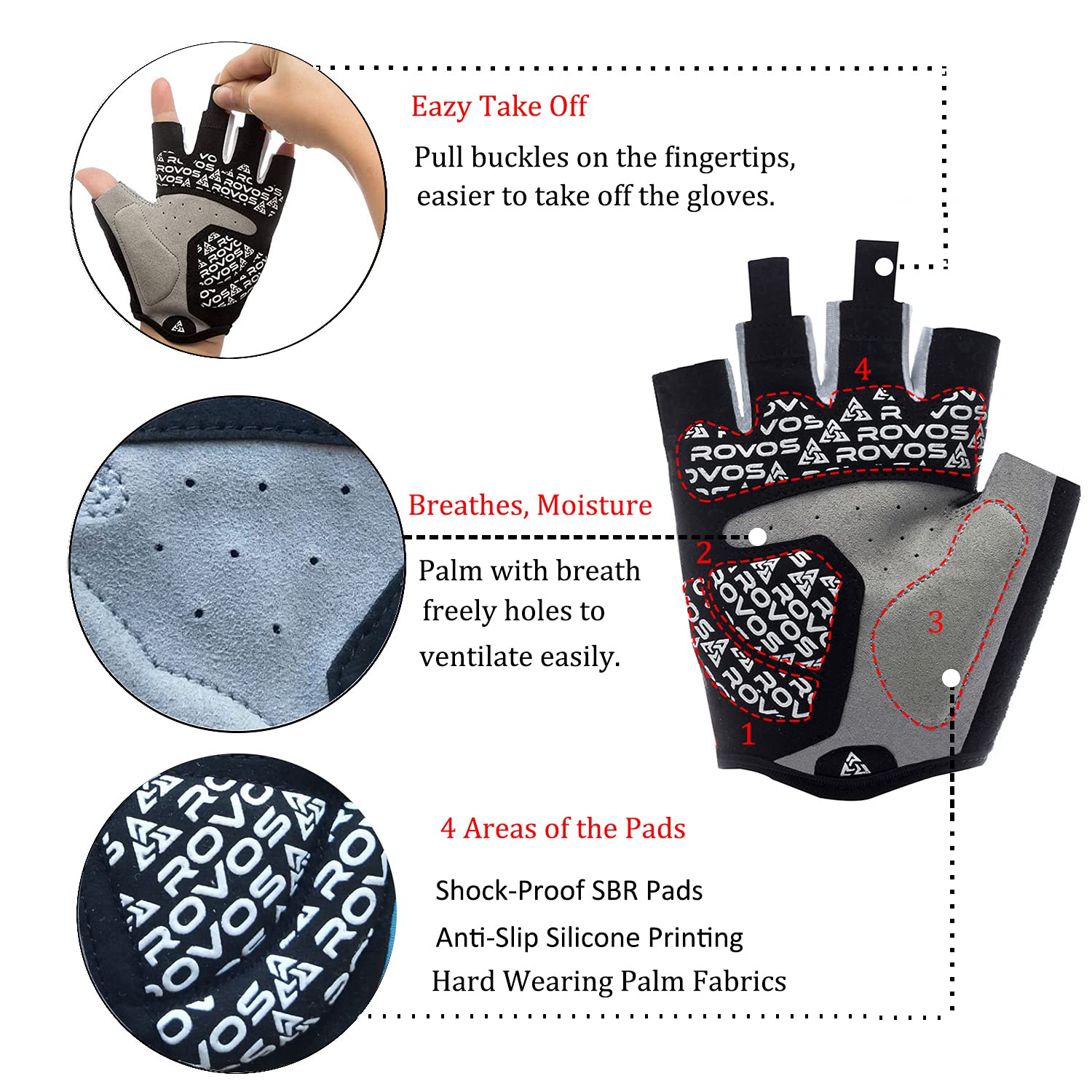 Women's Breathable Anti-Slip Cycling Gloves - Padded Half Finger Mountain Bike Gloves for Road & Trail Riding | Perfect for Commuting, Fitness & Outdoor Sports