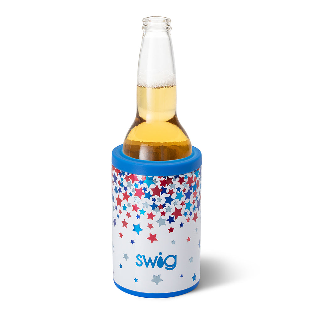 Star Spangled 12oz Can & Bottle Cooler - Insulated Beverage Sleeve for Beer, Soda & Drinks - Perfect for BBQs, Parties & Outdoor Events
