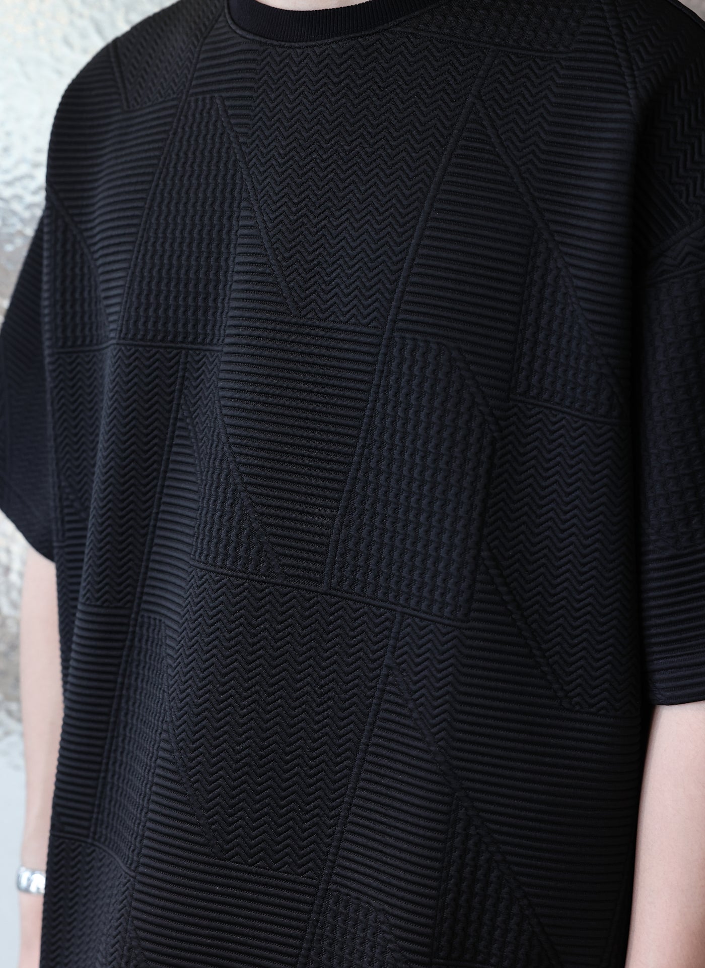 Stylish Polyester Spandex Jacquard Oversized T-Shirt for Women - Comfortable & Trendy Casual Wear for Everyday Outfits