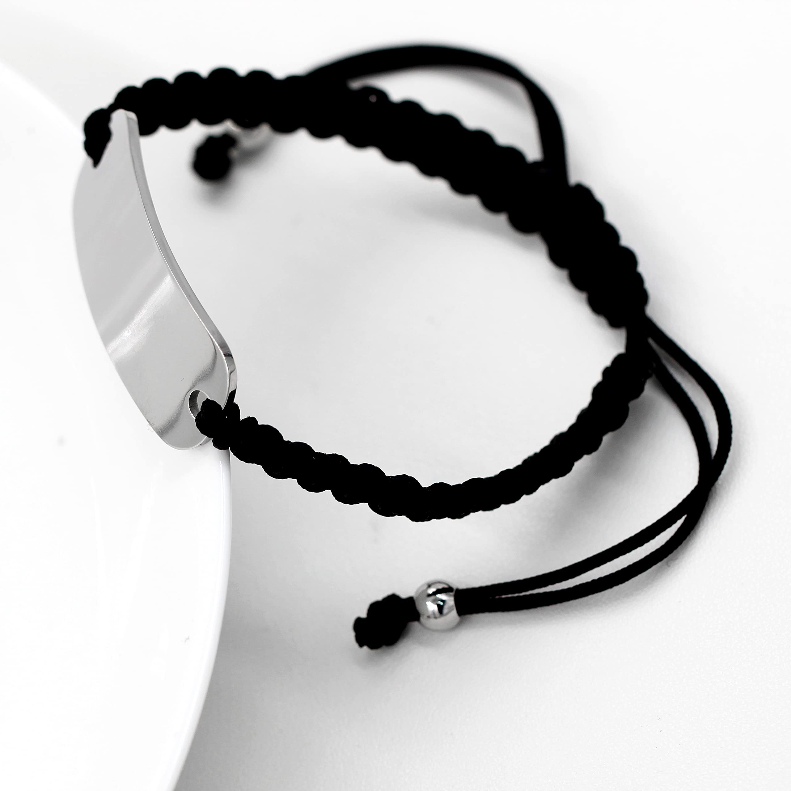 Uloveido Personalized Name ID Braided Bracelet Set - Custom Engraved Handmade Bracelets for Men & Women (Y1303) - Perfect for Couples, Gifts, Anniversaries & Everyday Wear