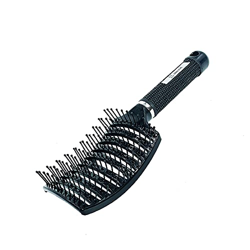 Curved Vented Hair Brush for Thick Long Hair - Detangling & Styling for Women & Men - Fast Drying for Wet/Dry Use