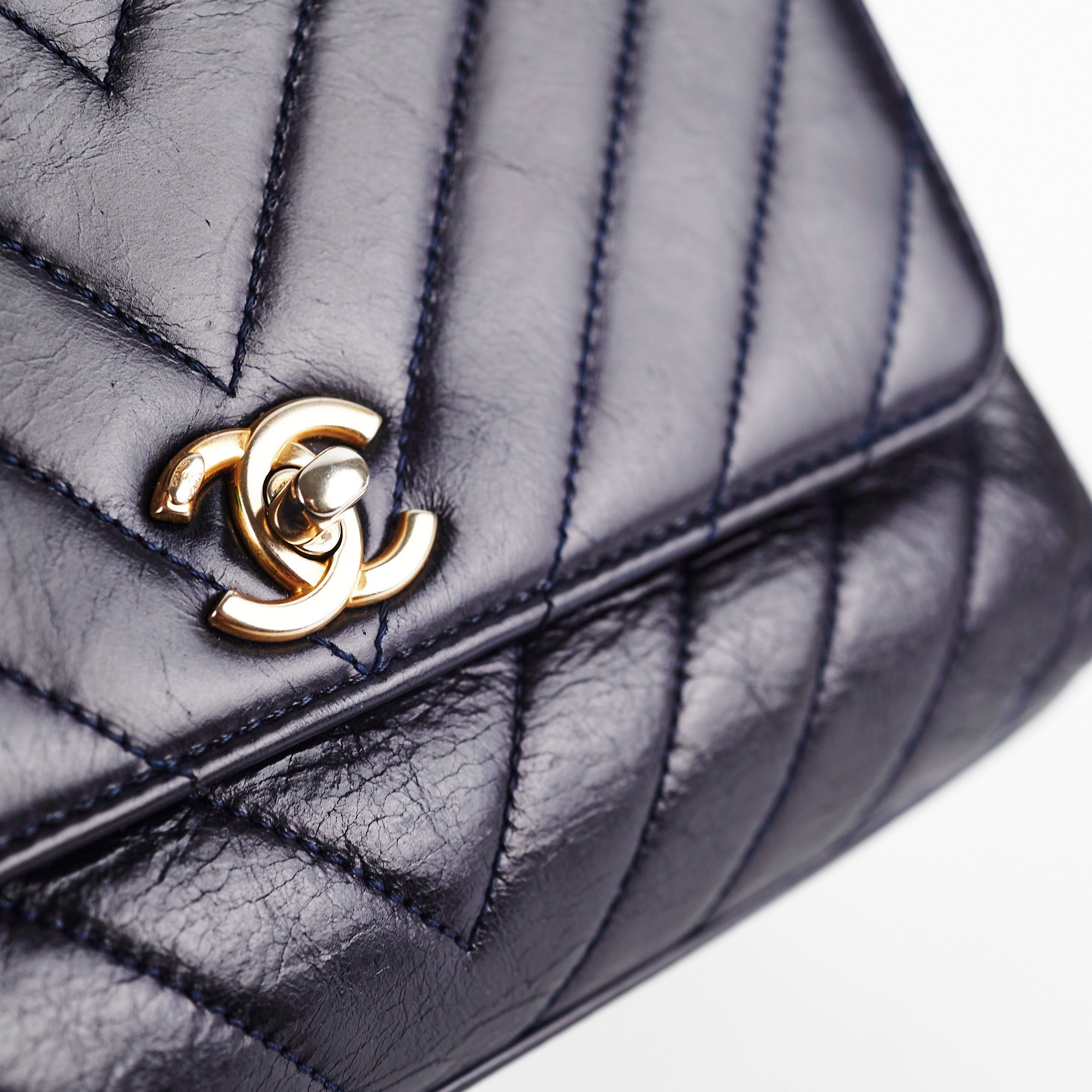 Chanel Small Coco Handle Bag in Dark Navy Blue - Luxury Crossbody Shoulder Bag for Women, Perfect for Work, Date Night & Special Occasions