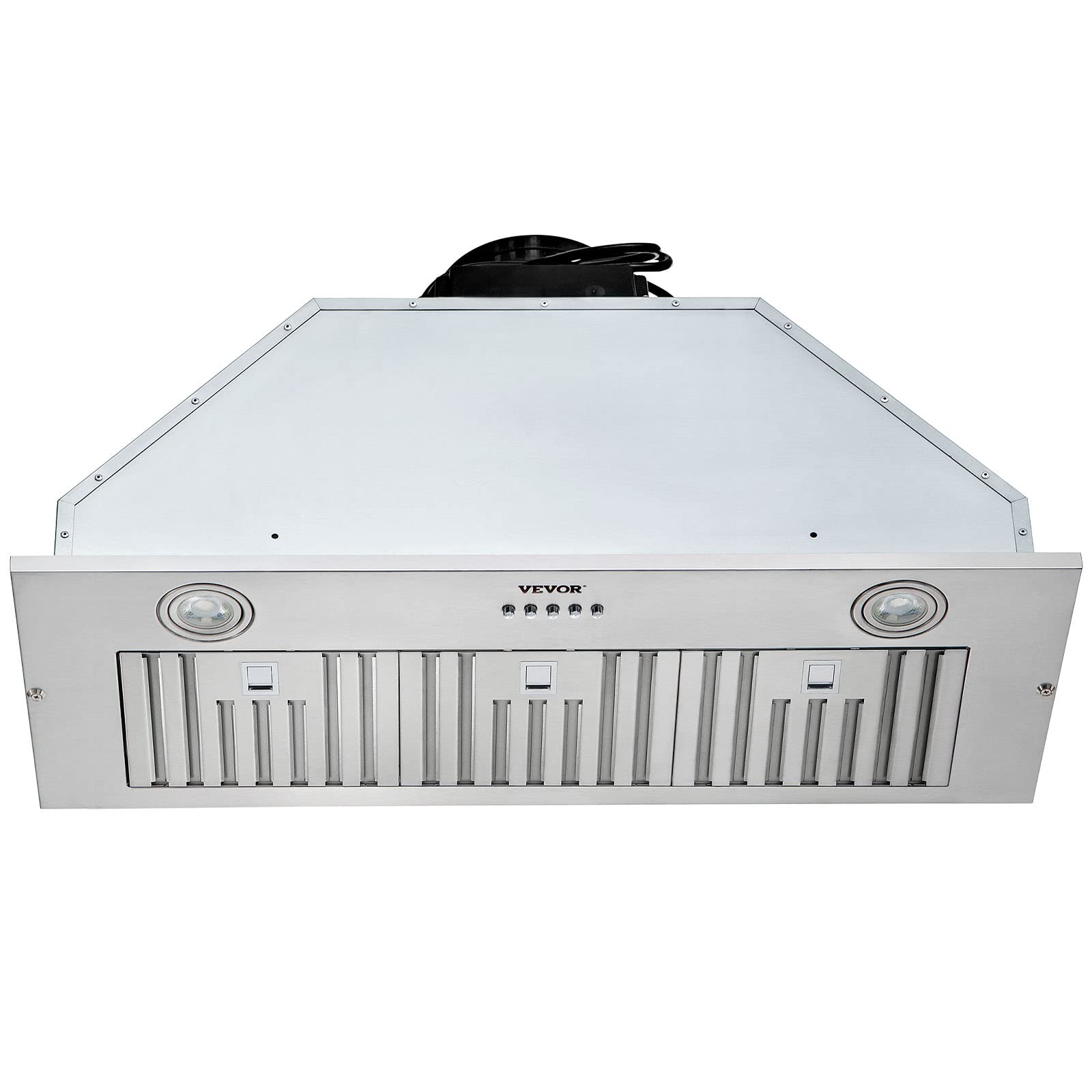 VEVOR 36 Inch 800CFM 3-Speed Stainless Steel Insert Range Hood with LED Lights & Baffle Filters - Ducted/Ductless Convertible Kitchen Ventilation for Home & Restaurant Use - ETL Certified