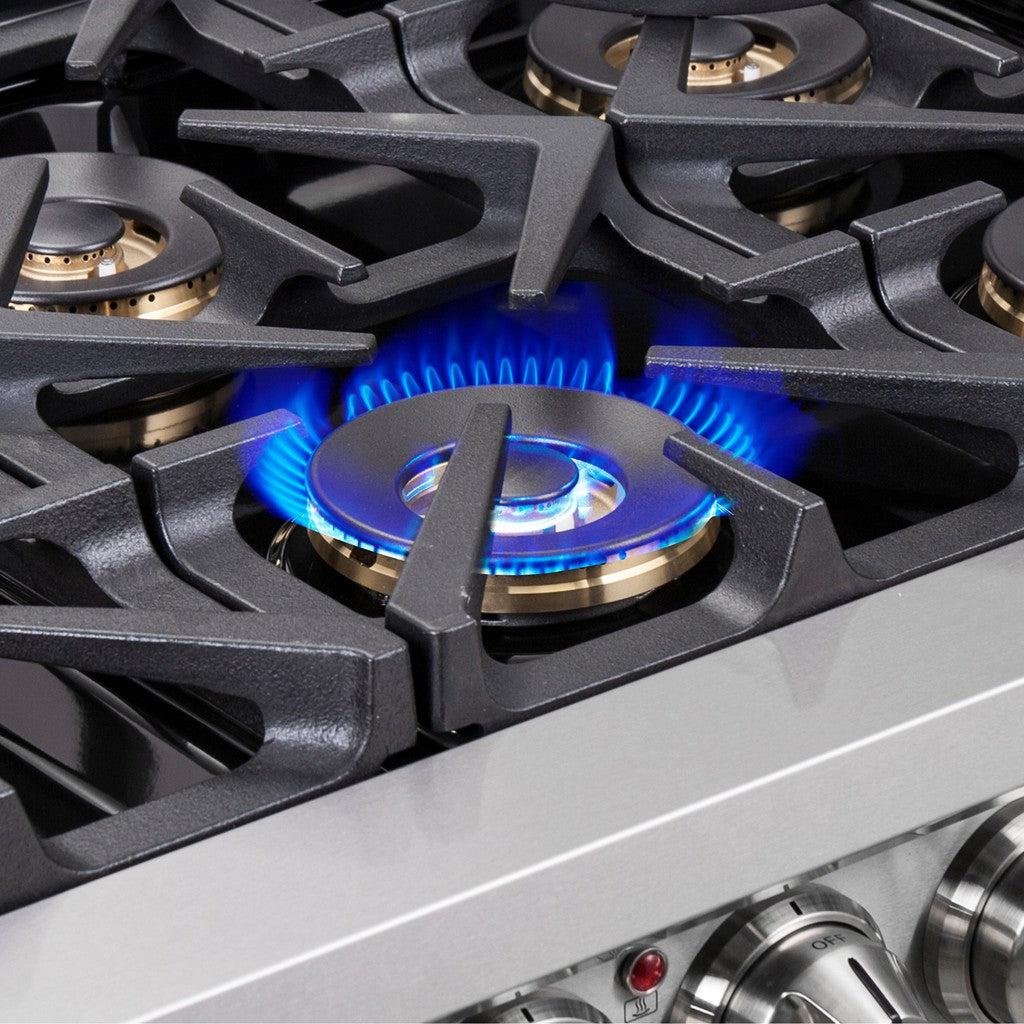 Forno Capriasca 36 Inch 5.36 Cu. Ft. Freestanding Dual Fuel Range - Stainless Steel French Door Gas Stove & Electric Oven (Model FFSGS6387 36) | Perfect for Modern Kitchens, Home Chefs & Entertaining