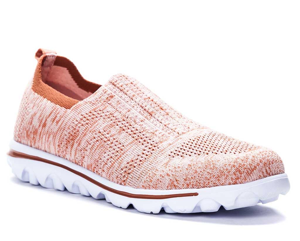 Propet Women's Travel Activ Stretch Sneakers - Comfortable Walking Shoes for Travel, Work & Casual Wear - Lightweight Slip-On Sneakers for Women
