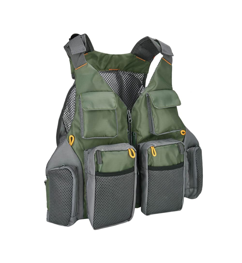 Adjustable Fishing Vest for Men & Women - Breathable Fly Fishing Waistcoat with Shoulder Pockets - Lightweight Outdoor Gear for Trout, Bass Fishing & Hiking