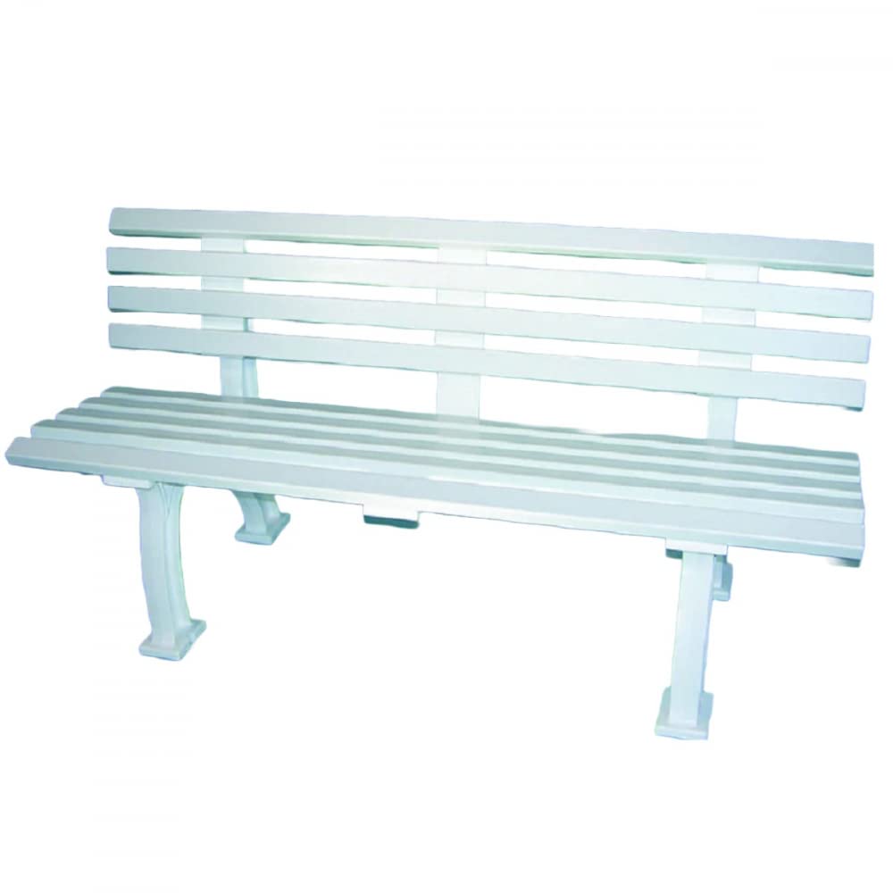Har-Tru Courtsider 5-Foot White Tennis Court Bench – Durable Outdoor Seating for Players & Spectators at Tennis Courts, Parks & Sports Venues