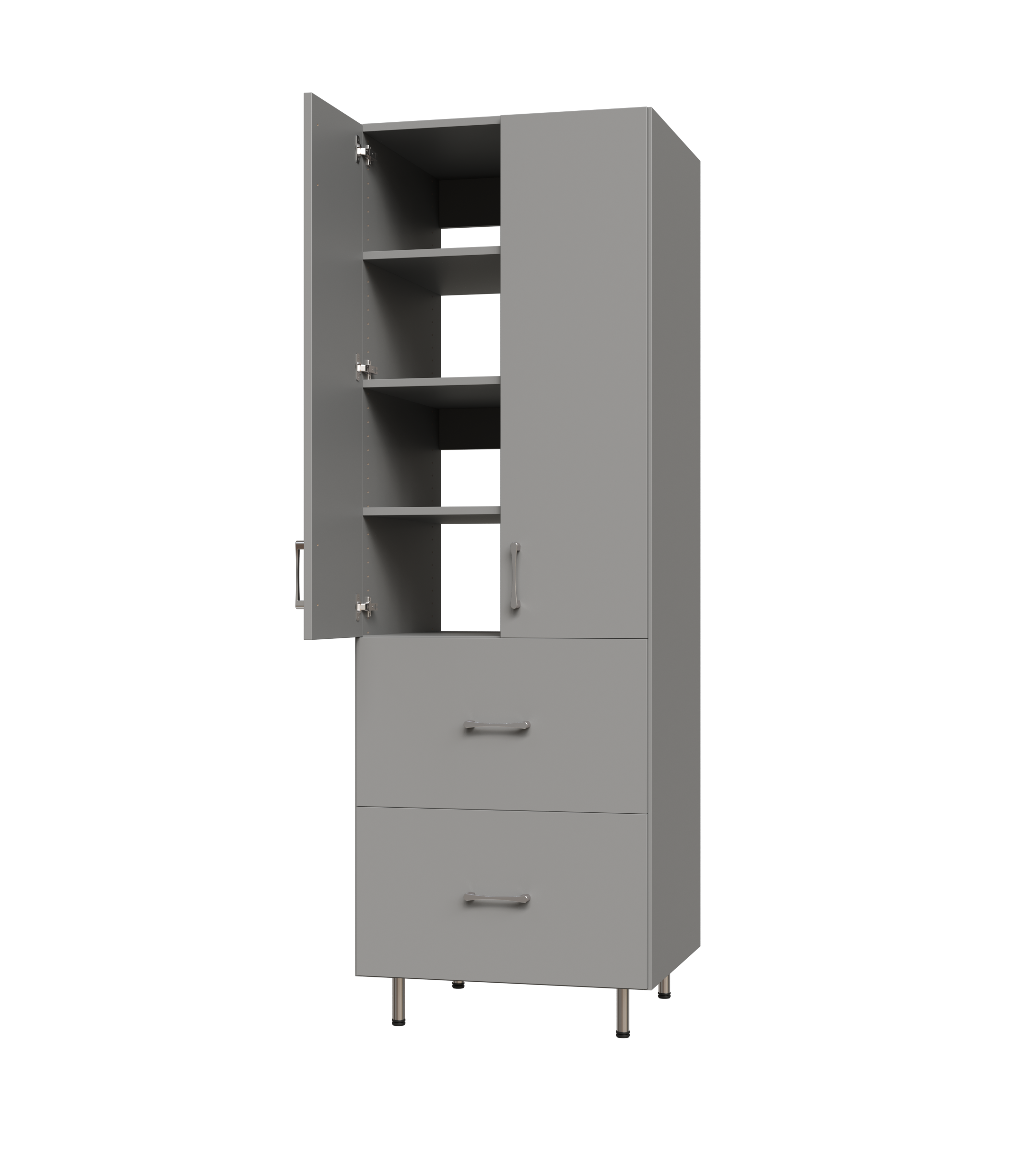 Garage Overhead Storage Cabinet - 2 Drawer Tall Shelf Tower Organizer for Tools, Sports Gear & Home Supplies | Space-Saving Garage Organization Solution