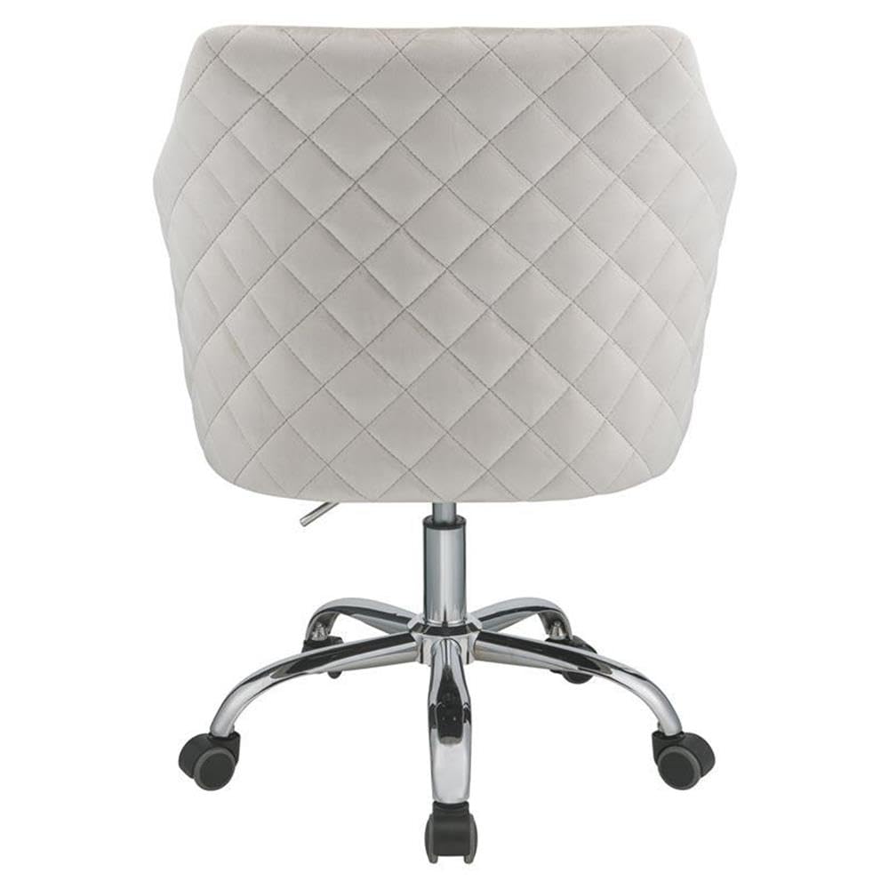 Acme Cosgair Tufted Velvet Swivel Office Chair in Champagne and Chrome - Ergonomic Desk Chair for Home Office, Gaming & Conference Rooms