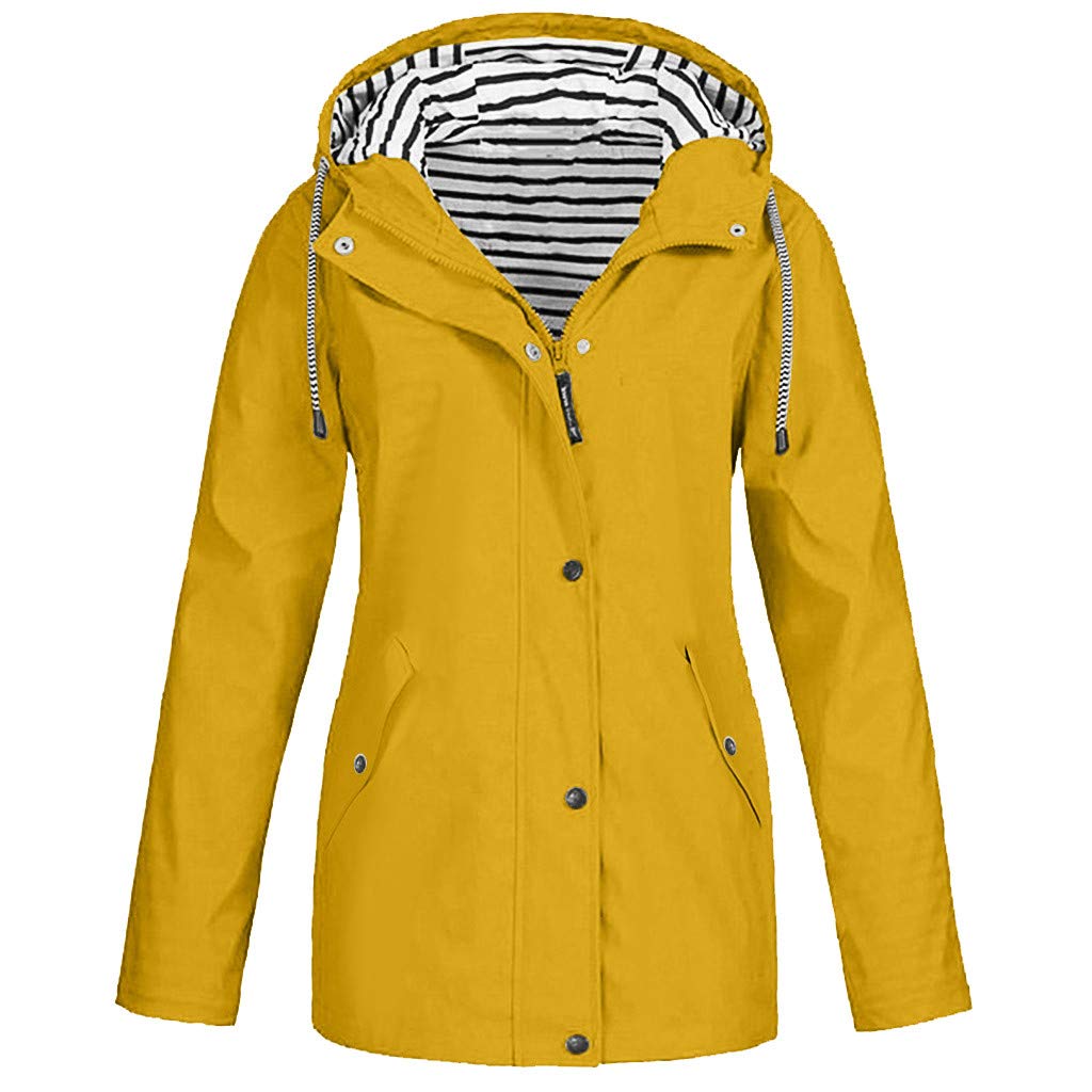 FarJing Women's Waterproof Hooded Raincoat - Windproof Autumn Casual Jacket for Outdoor & Daily Wear | Perfect for Hiking, Commuting, and Rainy Day Protection