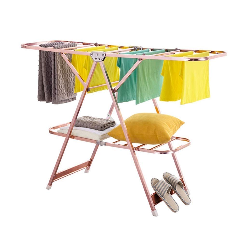 2-Tier Folding Clothes Drying Rack - Space Saving Laundry Airer for Socks, Bedding & Clothing | Sturdy & Stable Design | Perfect for Small Apartments, Dorms & Travel