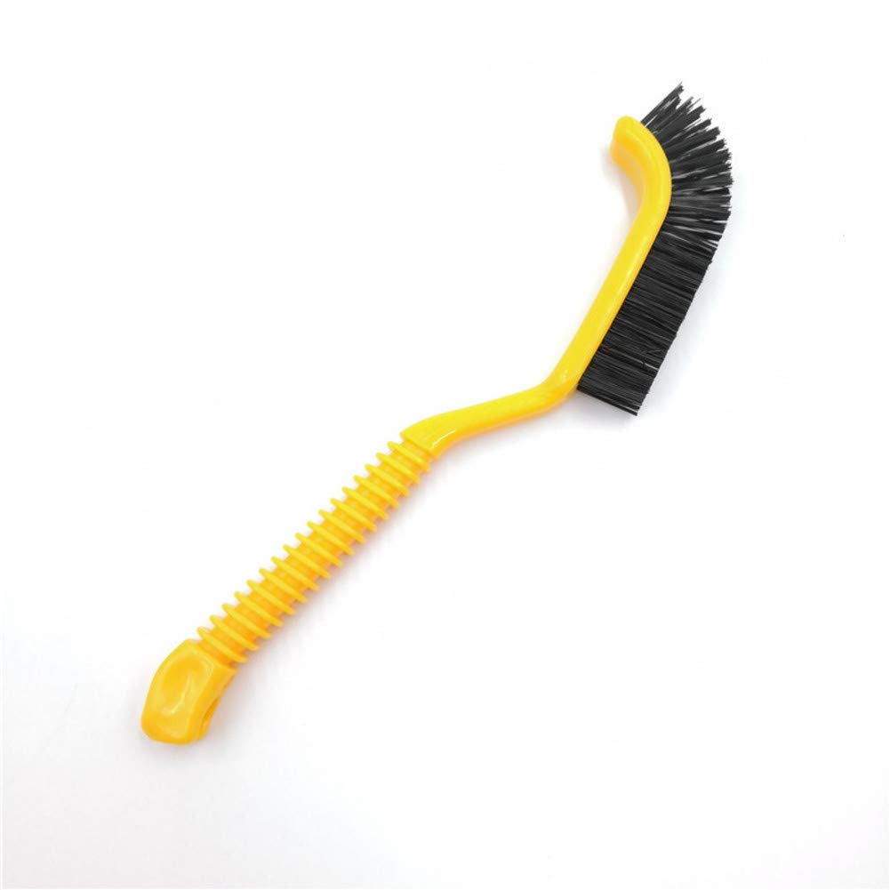 QTQHOME Car Tire Brush with Anti-Slip Handle - Long Soft Bristles Wheel & Rim Cleaning Brush (9x4 Inch) - Perfect for Car Detailing, Auto Wash & Wheel Maintenance