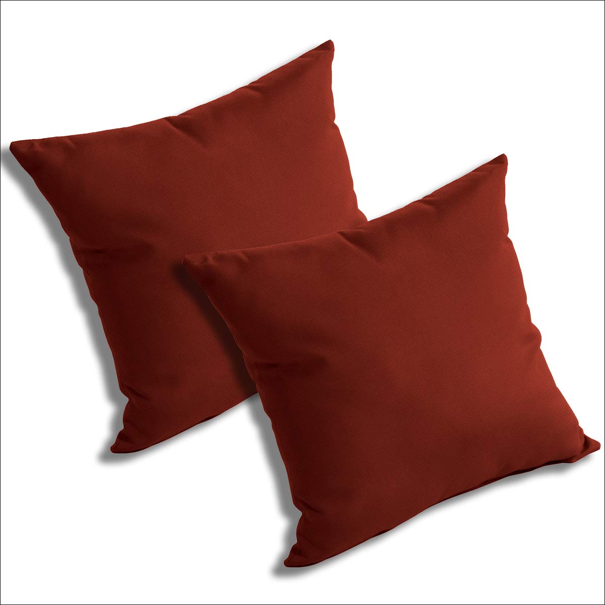 Premium Sunbrella Outdoor/Indoor Throw Pillows Set of 2 - Soft & Durable All-Weather Cushions in Terracotta - Perfect for Patio, Deck, Sofa & Bedroom Decor