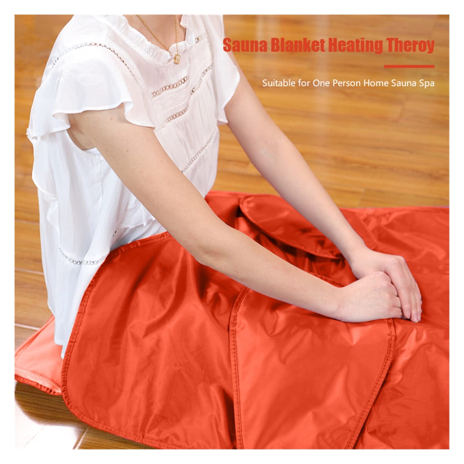 Infrared Sauna Blanket for Weight Loss - Portable Home Spa with Digital Temperature Control & Remote - Hand Reachable Design Body Shaper (Orange) | Perfect for Detox, Relaxation & Post-Workout Recovery