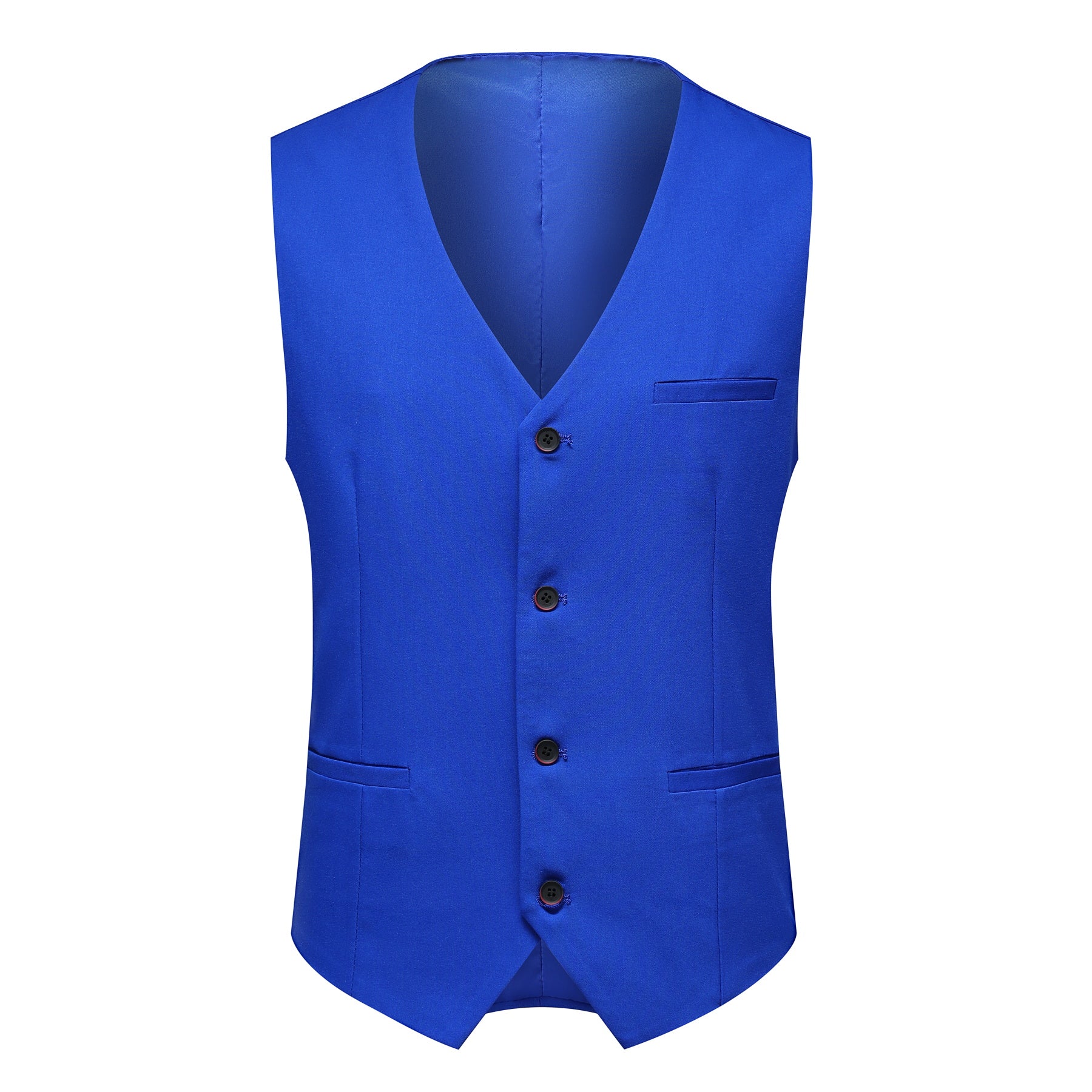 3 Piece Men's Solid 2 Button Suit Royal Blue - Formal Business Attire for Weddings, Office & Special Occasions