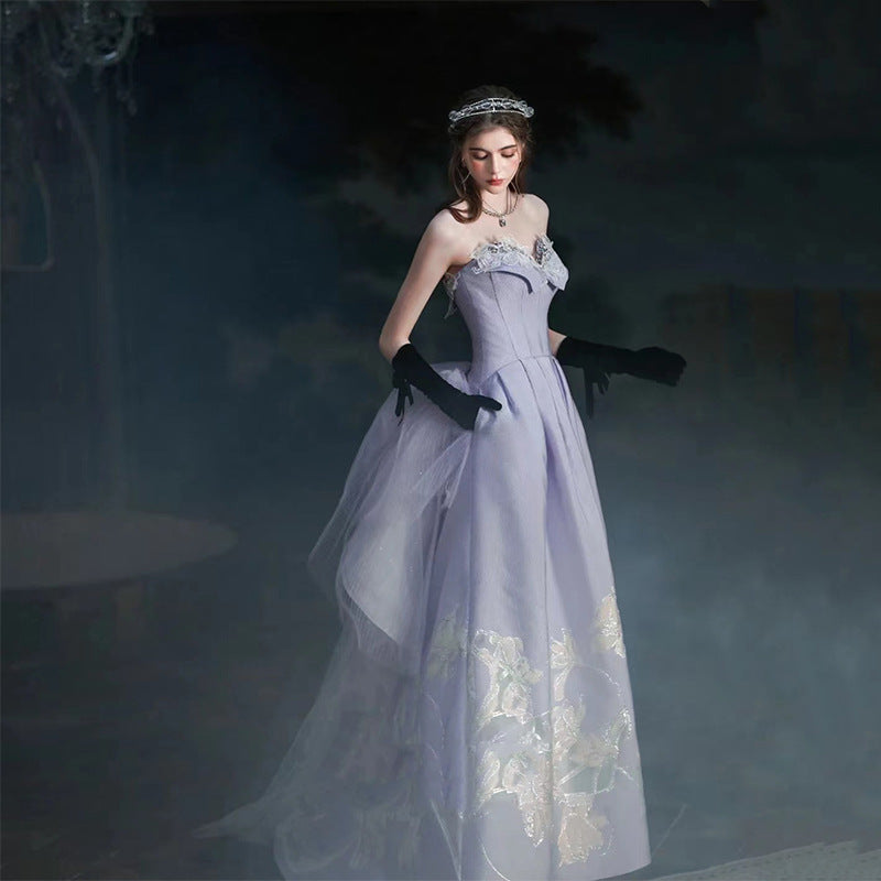 Light Purple Strapless Satin Prom Dress with Sweetheart Neckline - Formal Evening Gown for Homecoming, Quinceañera & Special Occasions - Style 715