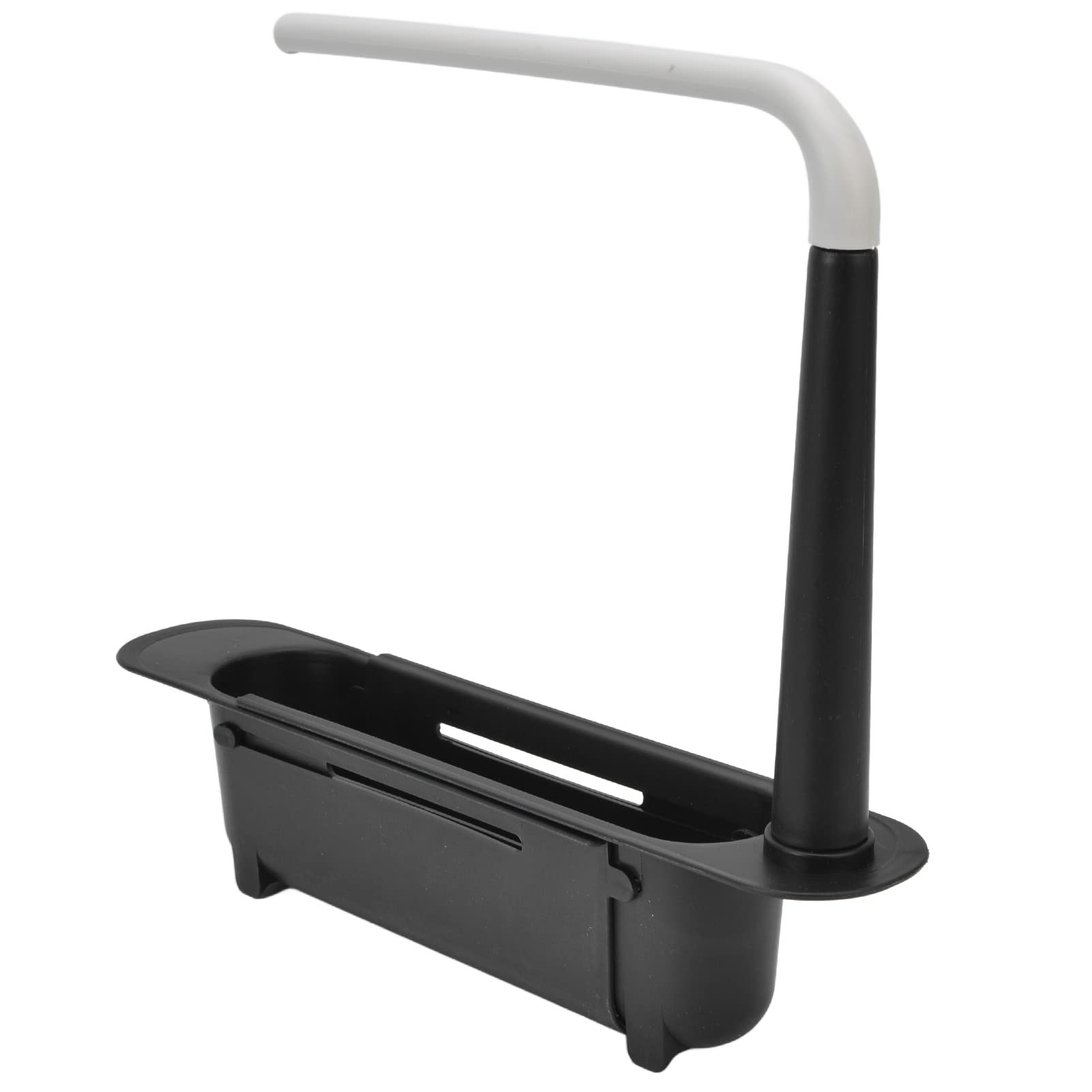 Okuyonic Expandable Sink Storage Rack - Adjustable Kitchen Organizer for Dishes & Sponges | Rust-Resistant Pull-Out Drying Rack | Perfect for Small Spaces & Under-Sink Organization (Black)
