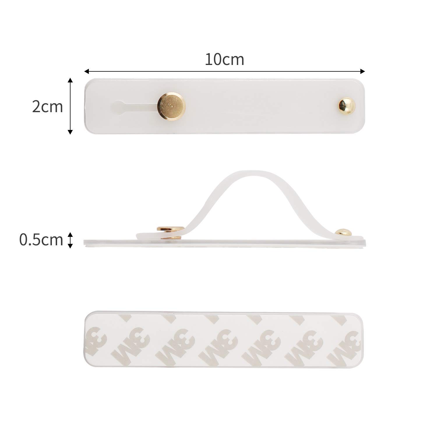 Yetaida Removable & Reusable Silicone Phone Grip Strap - Universal Finger Loop Kickstand Holder for iPhone, Samsung & Most Smartphones (White) - Perfect for Gaming, Video Calls & One-Handed Use