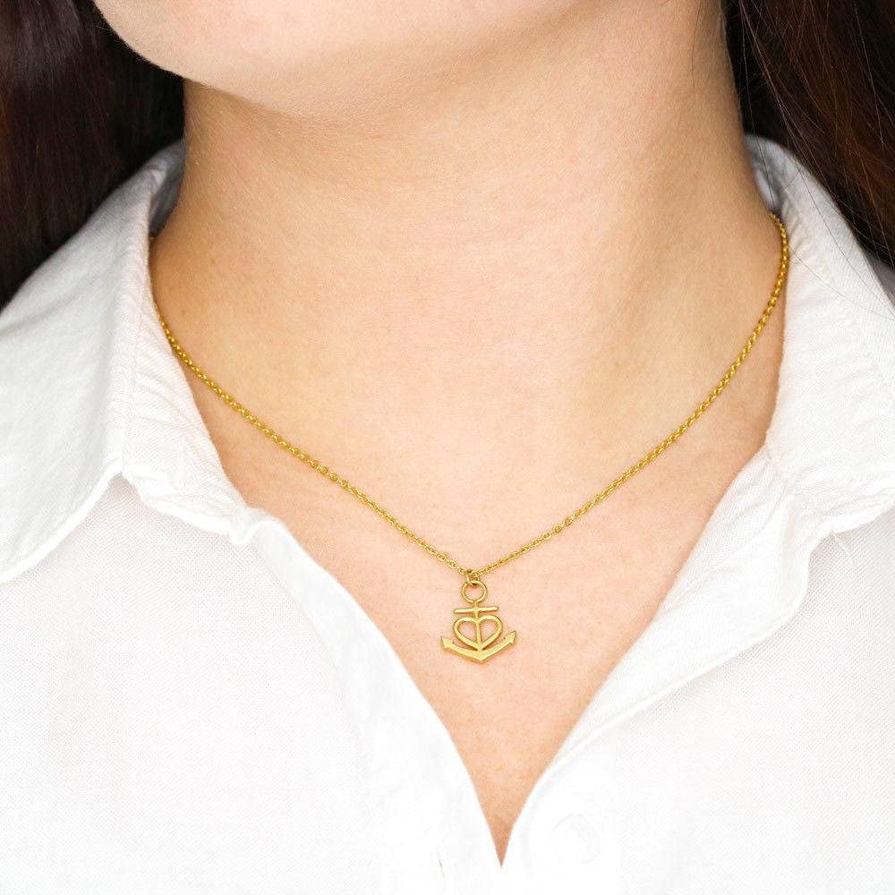 Personalized Heart Anchor Necklace - Handmade Retirement Gift for Women & Navy Colleagues - Perfect for Farewell Parties & Job Transitions