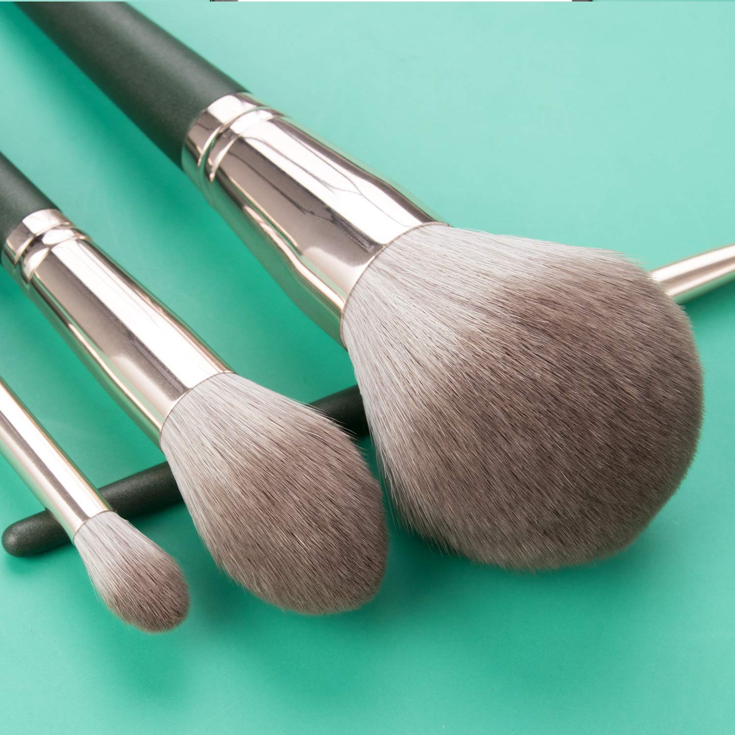 14-Piece Premium Synthetic Makeup Brush Set - Contour, Concealer, Foundation & Eyeshadow Brushes with Green Conical Handle | Perfect for Professional Makeup Artists & Beginners (Green)