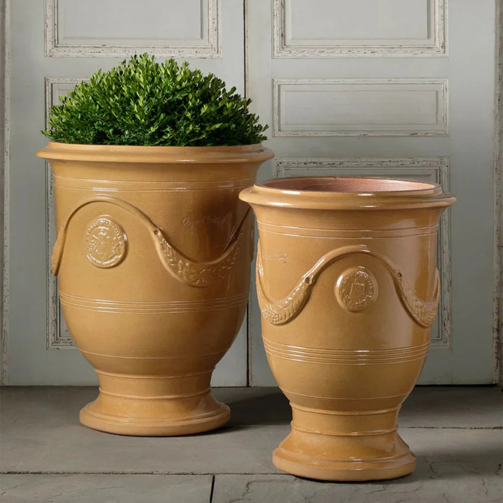 Anduze Outdoor Terra Cotta Planter Honey - Large Handmade French Garden Flower Pot for Patio, Balcony & Backyard Decor - Perfect for Succulents, Herbs & Flowers