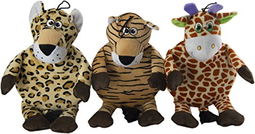 Set of 3 Flat Tiger Leopard and Giraffe