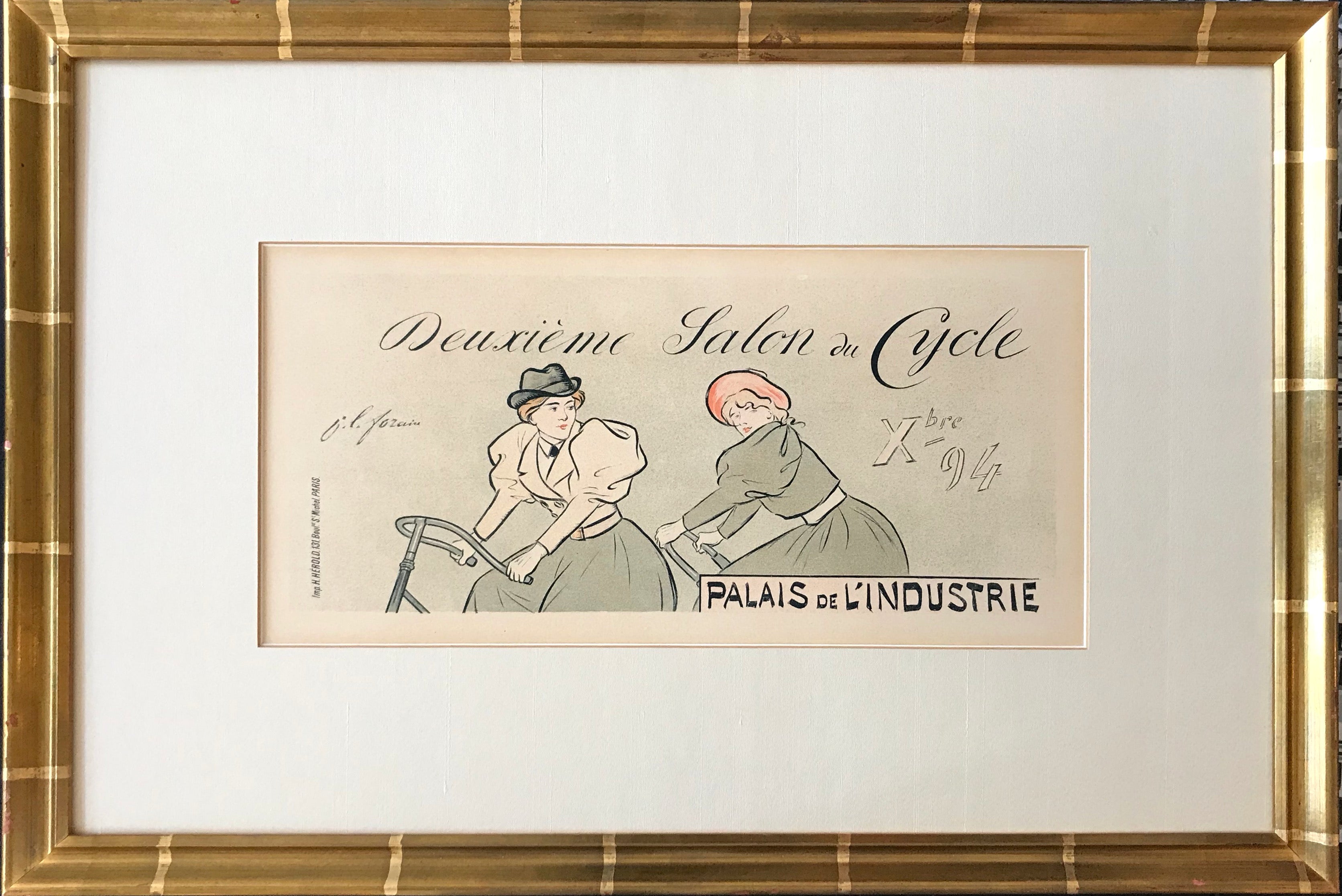 Original 1890s French Art Nouveau Maitre de L'Affiche Poster - Deuxieme Salon de Cycle (Plate 51) - Vintage Cycling Art Print for Home Decor & Office Wall Art