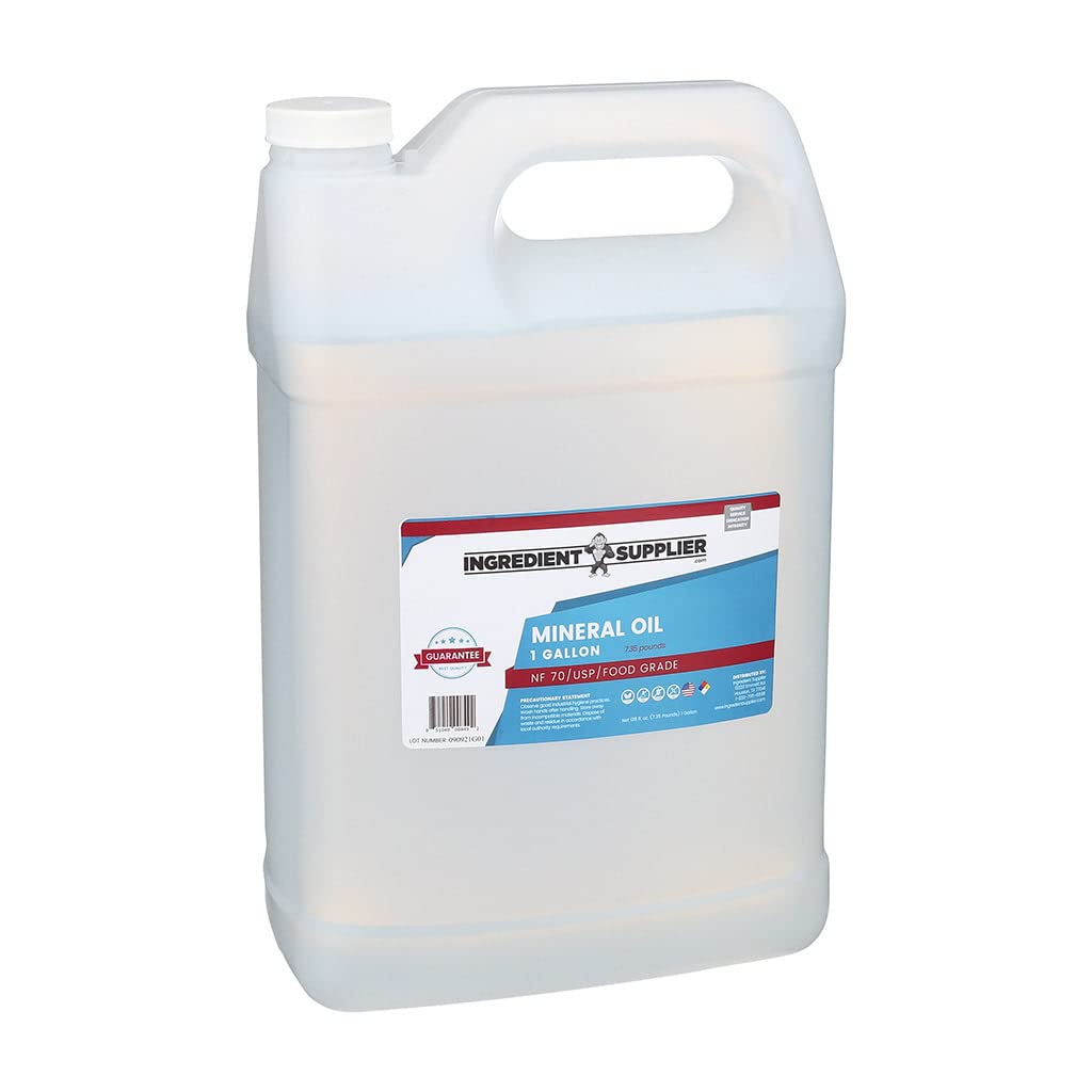 USP/NF Grade Mineral Oil 1 Gallon (128oz) - Vegan, Non-GMO, Made in USA - Perfect for Woodworking, Cutting Boards & Skin Care