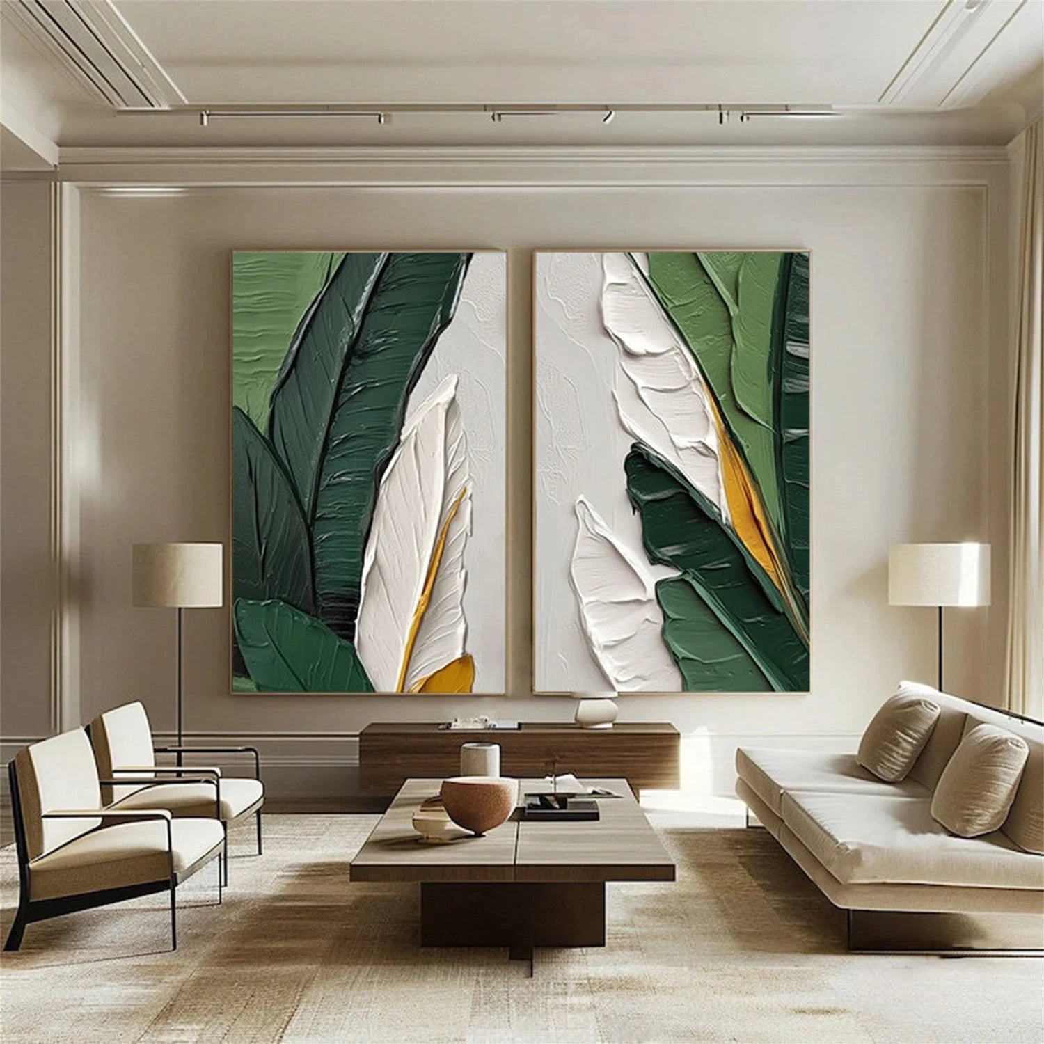 Custom Hand-Painted Flower and Tree Canvas Art Set of 2 - Wall Decor for Living Room, Bedroom & Office - Perfect Gift for Housewarming & Wedding