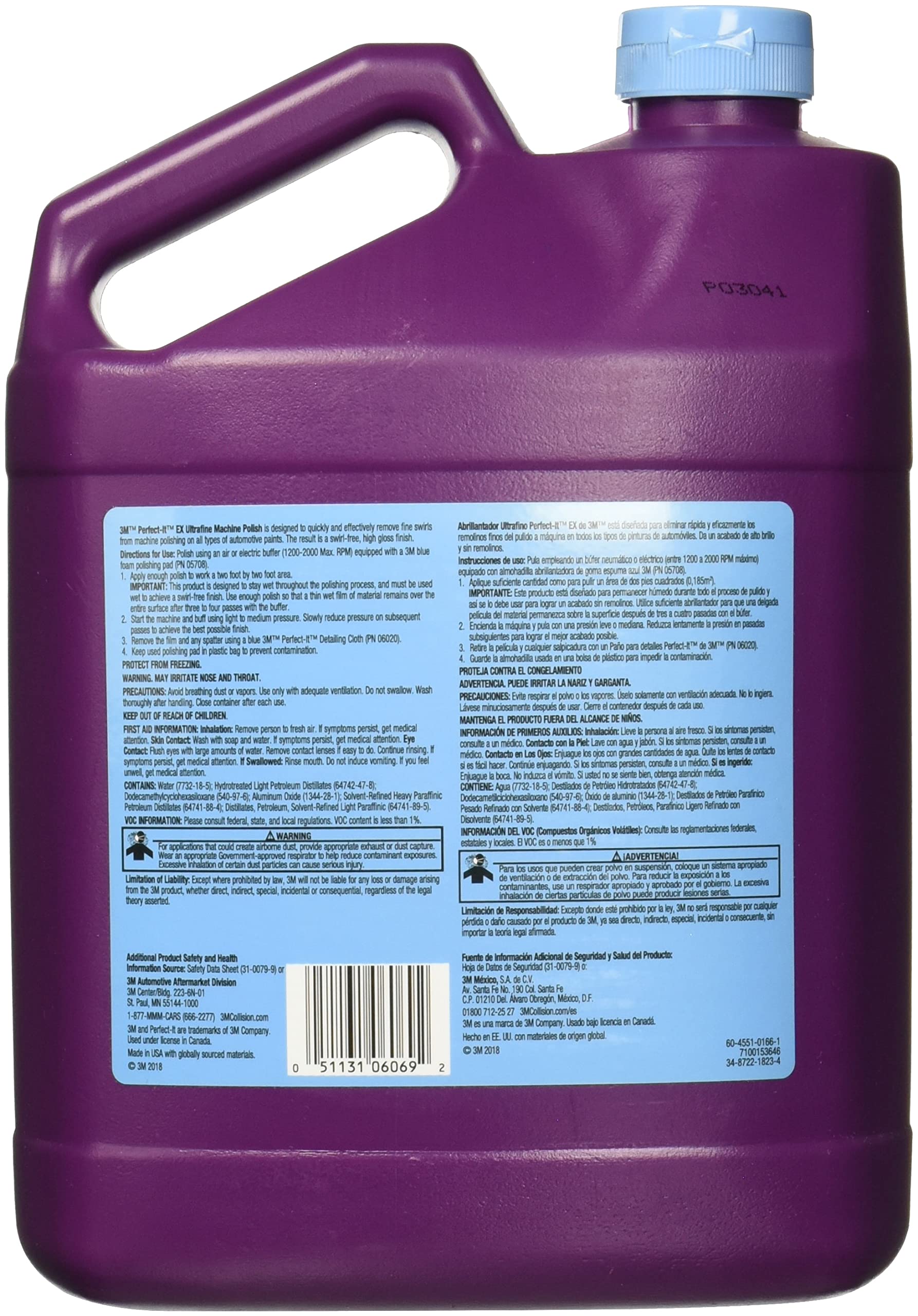3M Perfect-It EX Ultrafine Machine Polish 06069 - 1 Gallon Professional Car Detailing Compound for Paint Correction & Scratch Removal - Perfect for Auto Body Shops, Car Enthusiasts & DIY Detailing Projects
