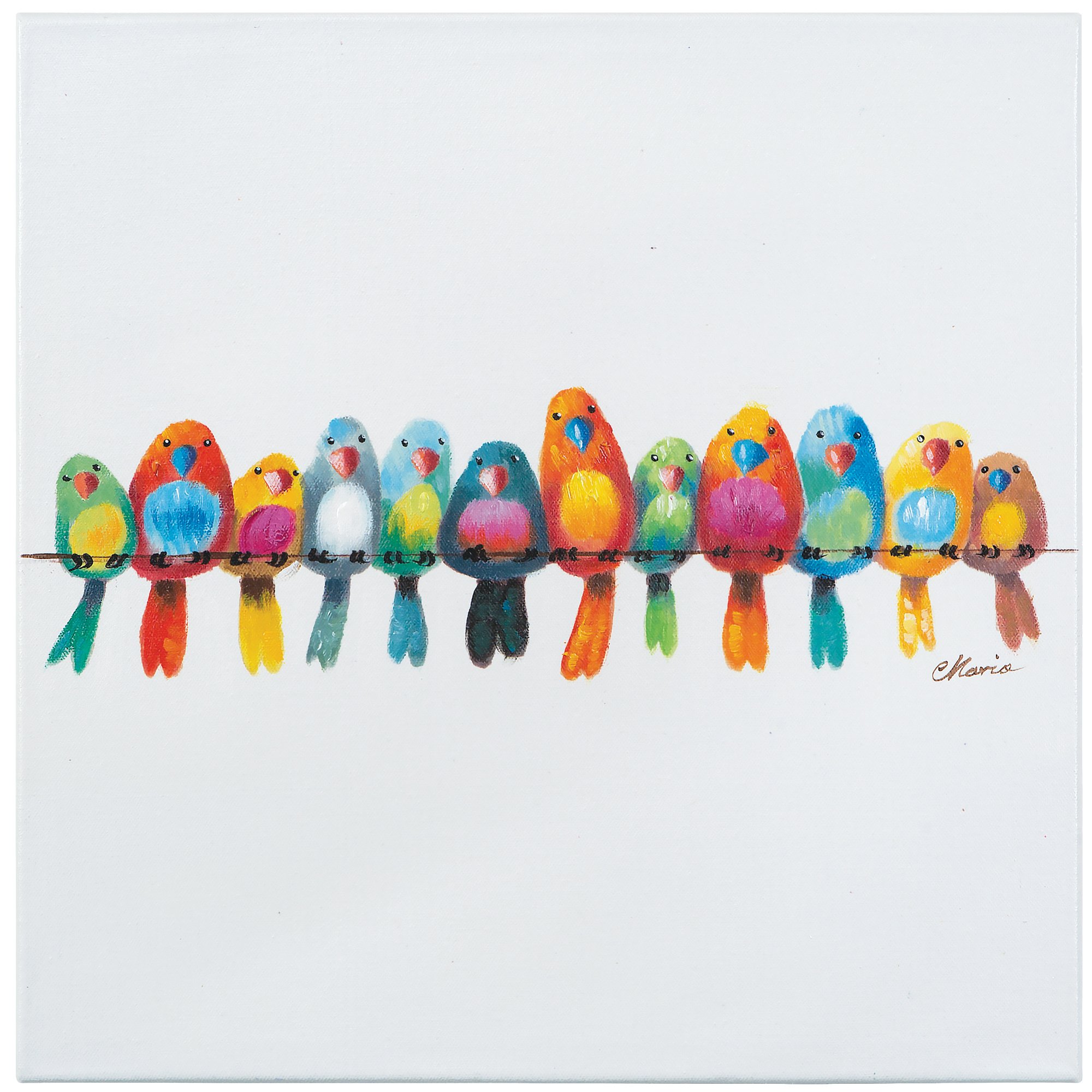 Yosemite Home Decor Birds on a Wire III Wall Art - Vibrant Multicolor Canvas Painting for Living Room, Bedroom & Office Decor