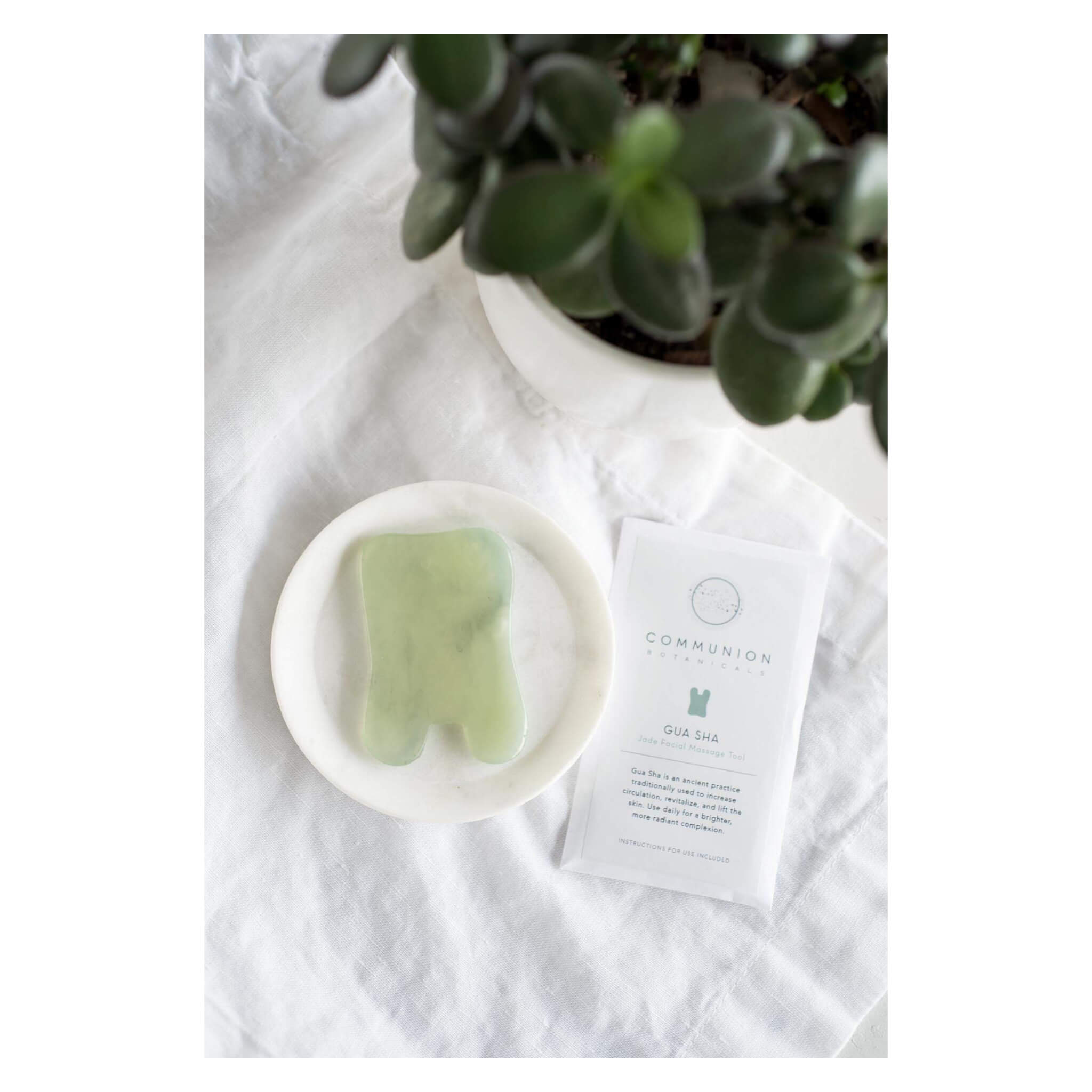 Natural Jade Gua Sha Facial Tool for Skin Rejuvenation & Lymphatic Drainage - Perfect for At-Home Spa & Skincare Routine