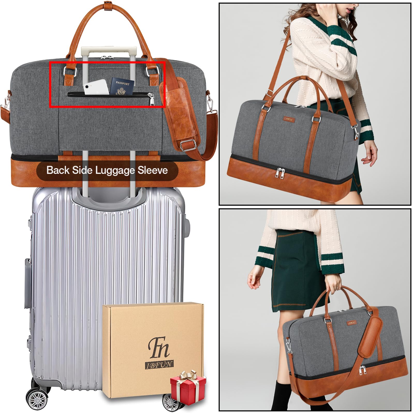 IBFUN Women's Weekender Travel Bag - 21