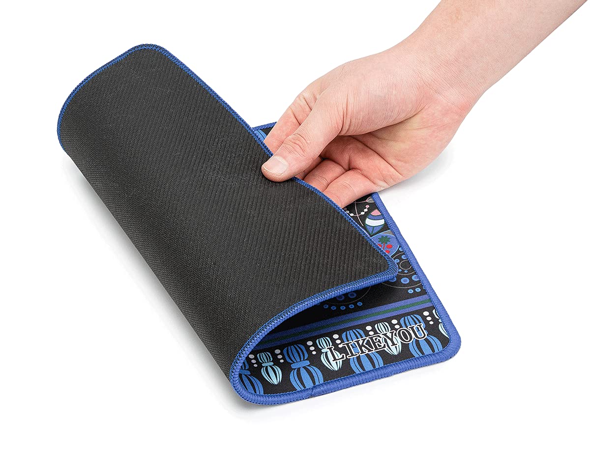 LIKEYOU Blue Floral Computer Mouse Pad - Non-Slip Gaming & Office Desk Mat for PC Laptop - Perfect for Work, Gaming, and Home Office Use