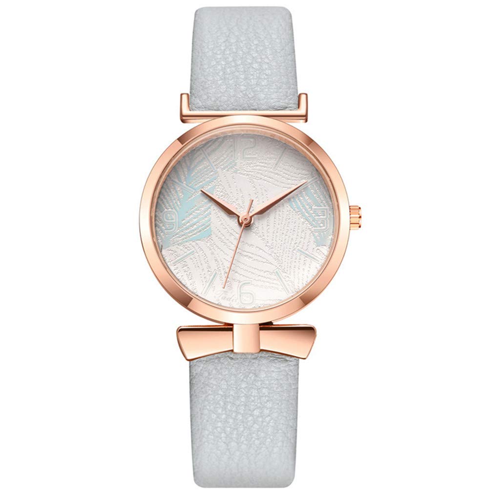 Fashion Women's Digital Leaf Pattern Quartz Watch - Casual Black Wrist Watch for Ladies | Perfect for Everyday Wear, Office & Outdoor Activities