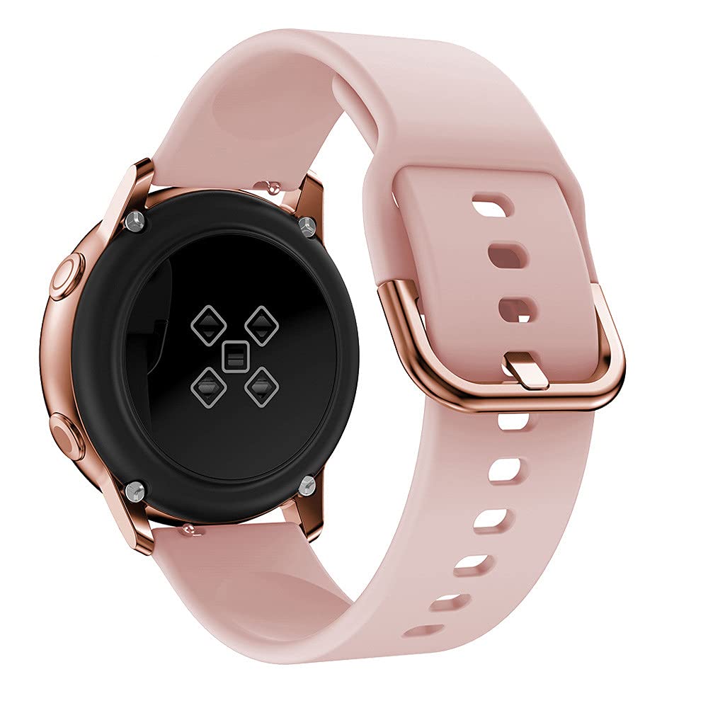 Samsung Watch Bands 20mm - Soft Silicone Replacement Sport Strap Compatible with Galaxy Watch Active 2 (40mm/44mm), Galaxy Watch 3 (41mm), Galaxy Watch Active & Galaxy Watch (42mm) - Perfect for Workouts, Running & Everyday Wear