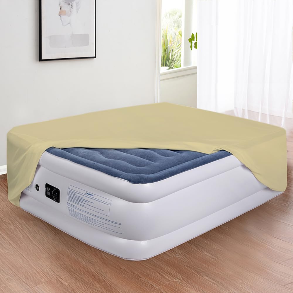 Bedecor Twin Size Air Mattress Sheets - Super Soft & Breathable Removable Fitted Sheet with Deep Pocket (21