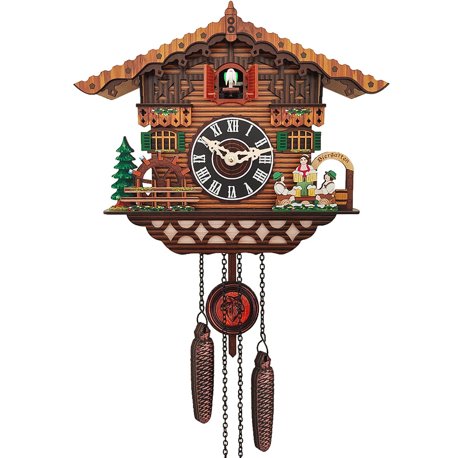 Amkya Vintage Wooden Cuckoo Wall Clock - Classic Home Decor for Living Room, Dining Room, Bedroom, Office & Hotel | Perfect for Farmhouse, Cabin & Rustic Interior Design
