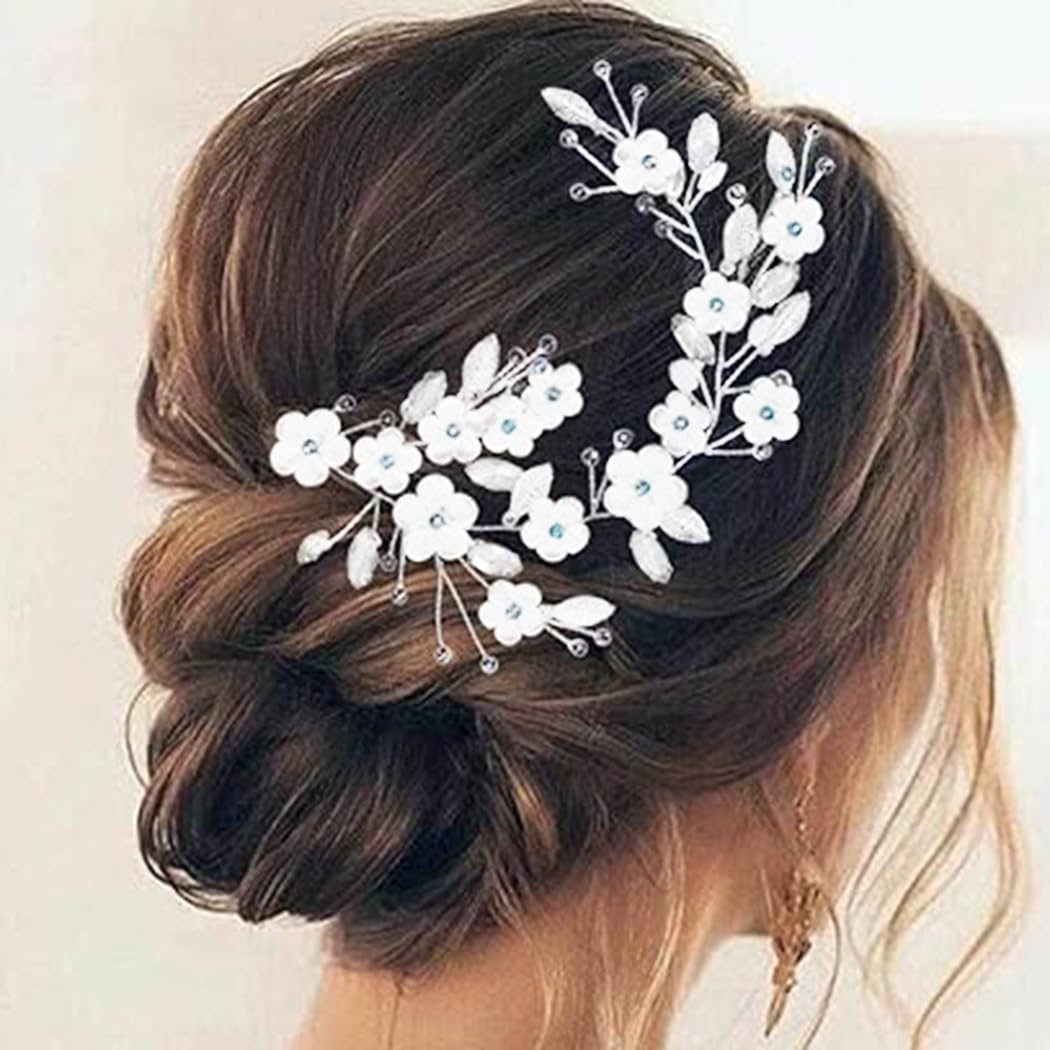 Elegant Bridal Hair Vine - Wedding Flower Hair Piece for Bride, Women's Wedding Hair Accessories | Perfect for Bridal Showers, Weddings, and Special Occasions
