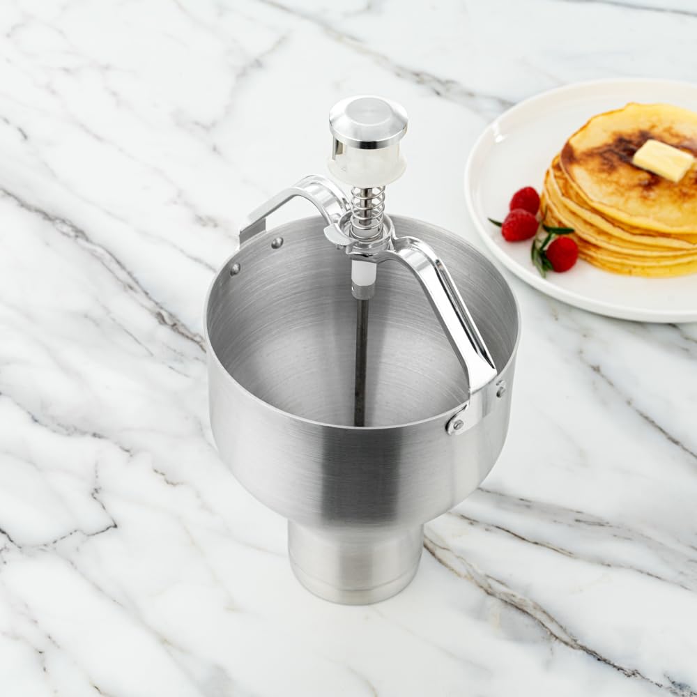 Restaurantware Met Lux 88oz Waffle Batter Dispenser - Durable Pancake Batter Dropper with Portion Control Dial | Easy to Use Aluminum Cupcake & Crepe Batter Dispenser | Perfect for Waffles, Pancakes, Biscuits & Baking at Home or Restaurants