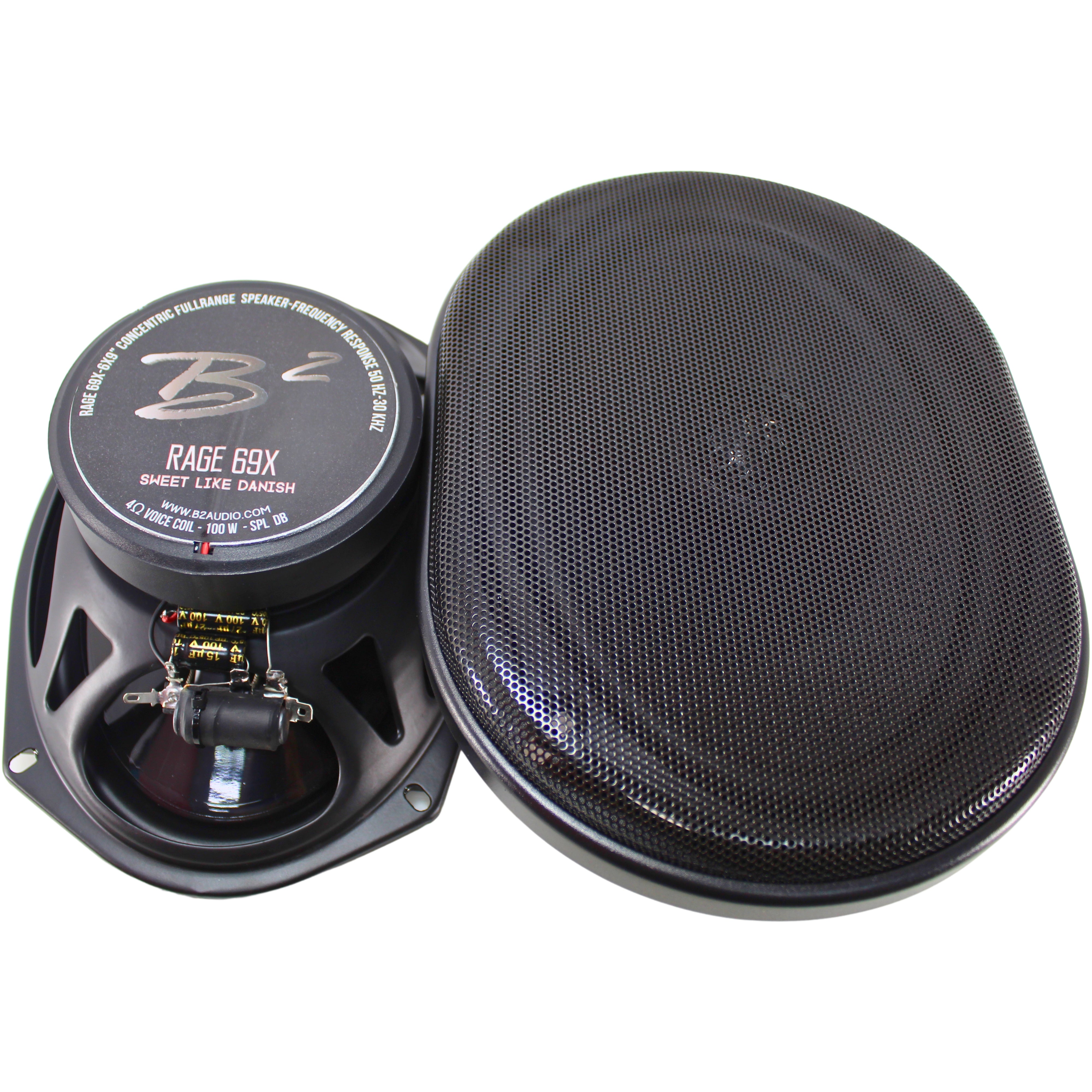 B2 Audio RAGE69X 6x9 Inch 4 Ohm SVC 100W Full Range Car Speakers - Premium Sound Quality for Cars, Trucks & SUVs - Perfect for Upgrading Your Vehicle Audio System