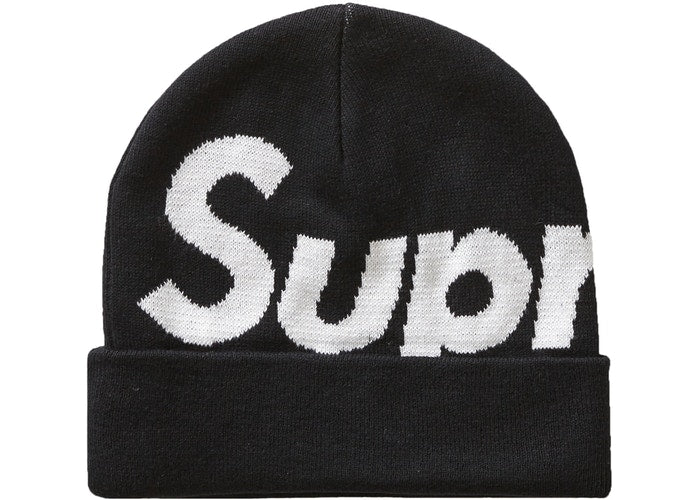 Supreme Big Logo Beanie (FW19) - Black Winter Knit Hat for Men & Women - Perfect for Cold Weather, Streetwear Fashion & Outdoor Activities