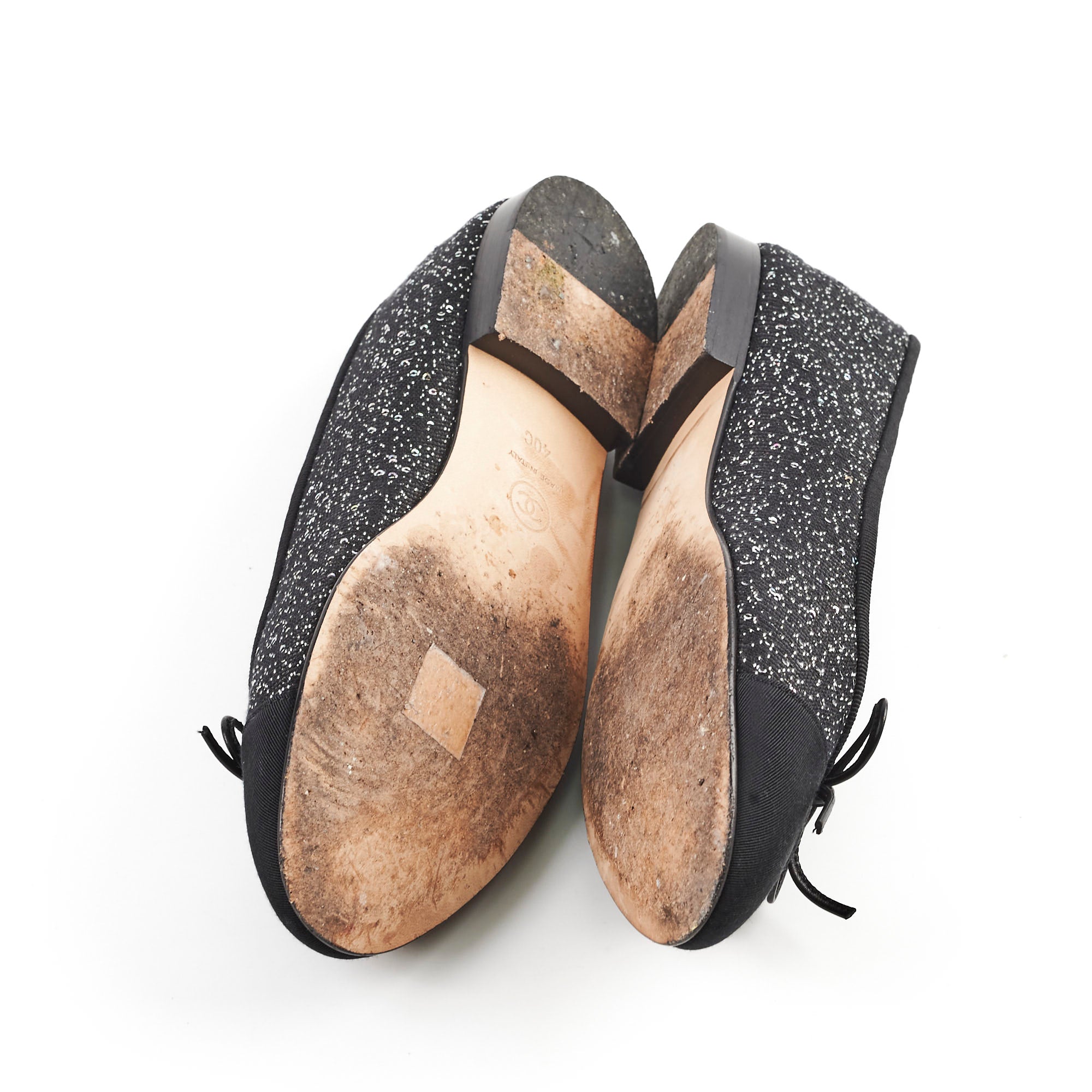 Chanel Black Sequin Ballet Flats for Women Size 40 - Elegant Evening Shoes for Parties & Special Occasions